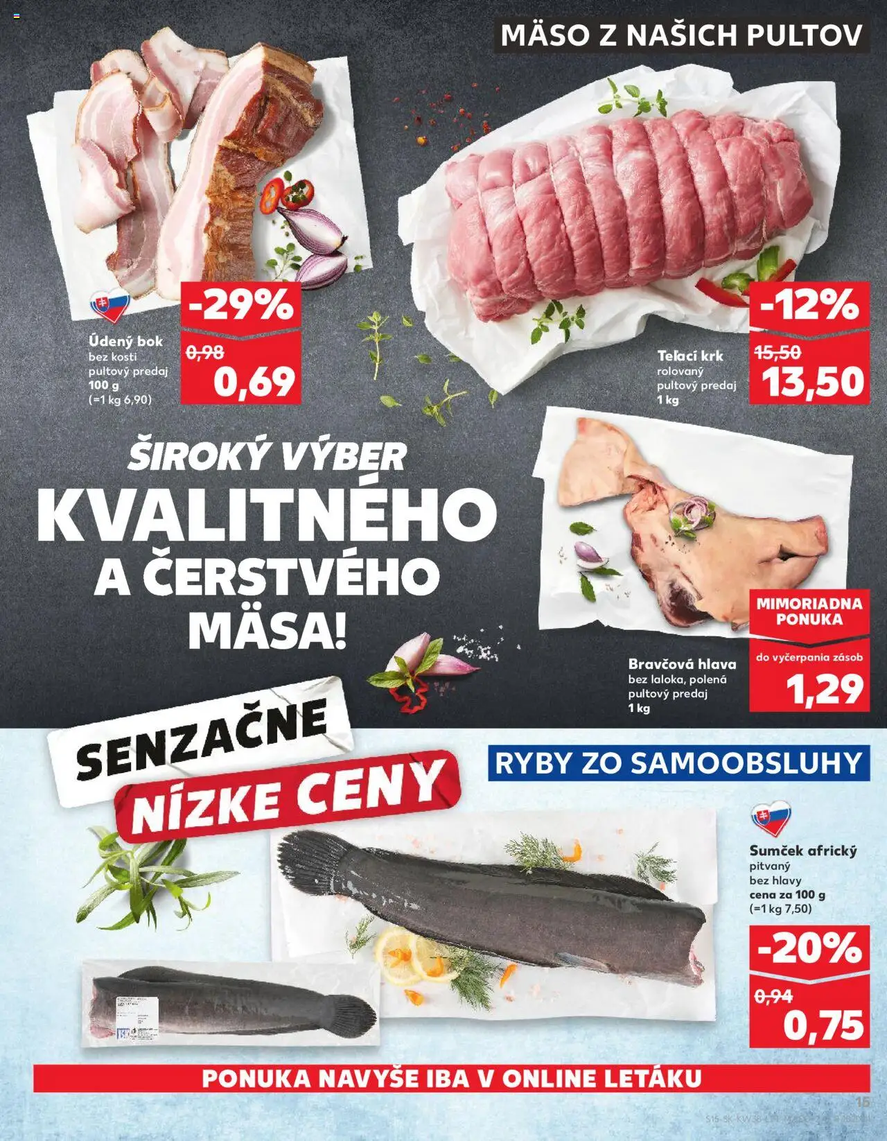 Náhľad Kaufland letáku platného od 18.09.2025 - Mäso, Ryby, Bok bez kosti