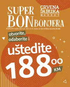 Pregled letka Crvena jabuka Super BONbonjera trgovine Crvena jabuka vrijedi od 01.10.2026