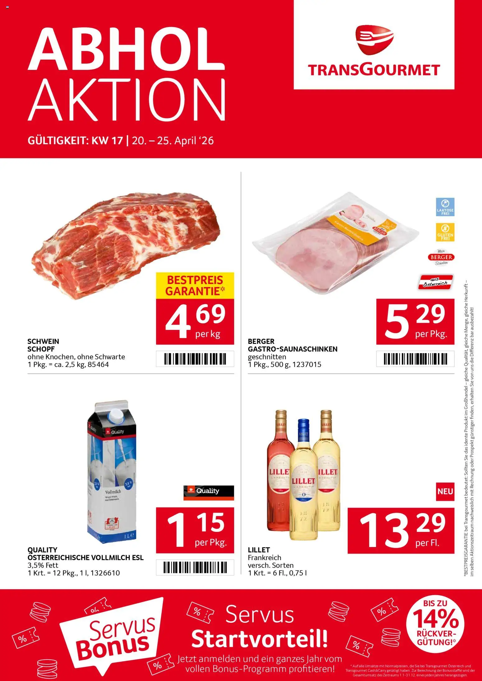Vorschau der Angebote: Transgourmet Transgourmet Flugblatt gültig ab 20.04.2026 - Vollmilch