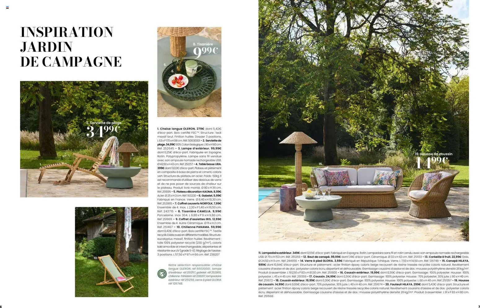 Prévisualisation de Maisons du Monde catalogue du magasin Maisons du Monde formulaire valide 02/09/2026 - Table basse, Fauteuil, Table, Corbeille, Chaise longue, Serviette de plage, USB, Chilienne