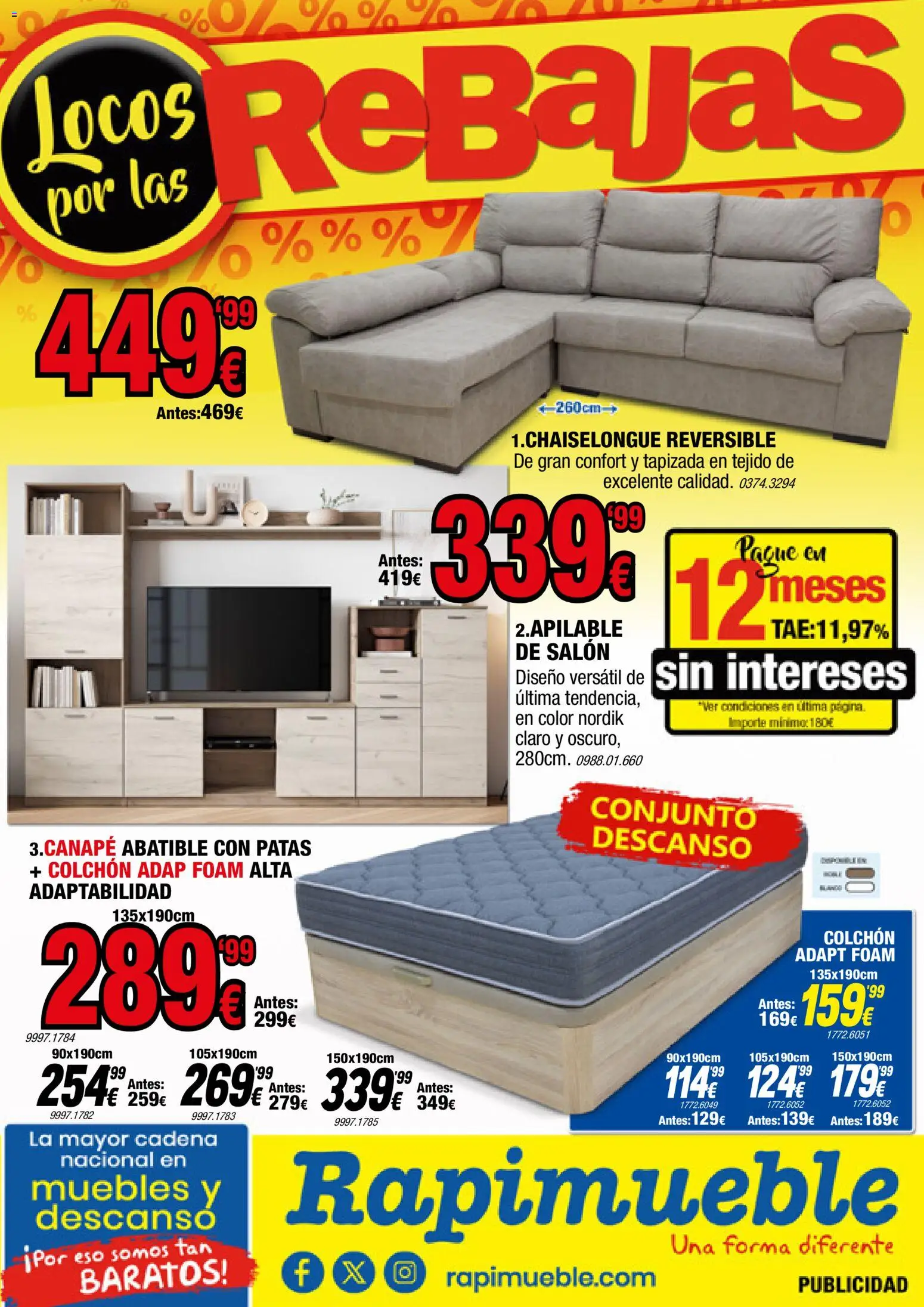Vista previa del folleto de la tienda Rapimueble válido desde el 12/01/2026 - Muebles, Colchon, Salón