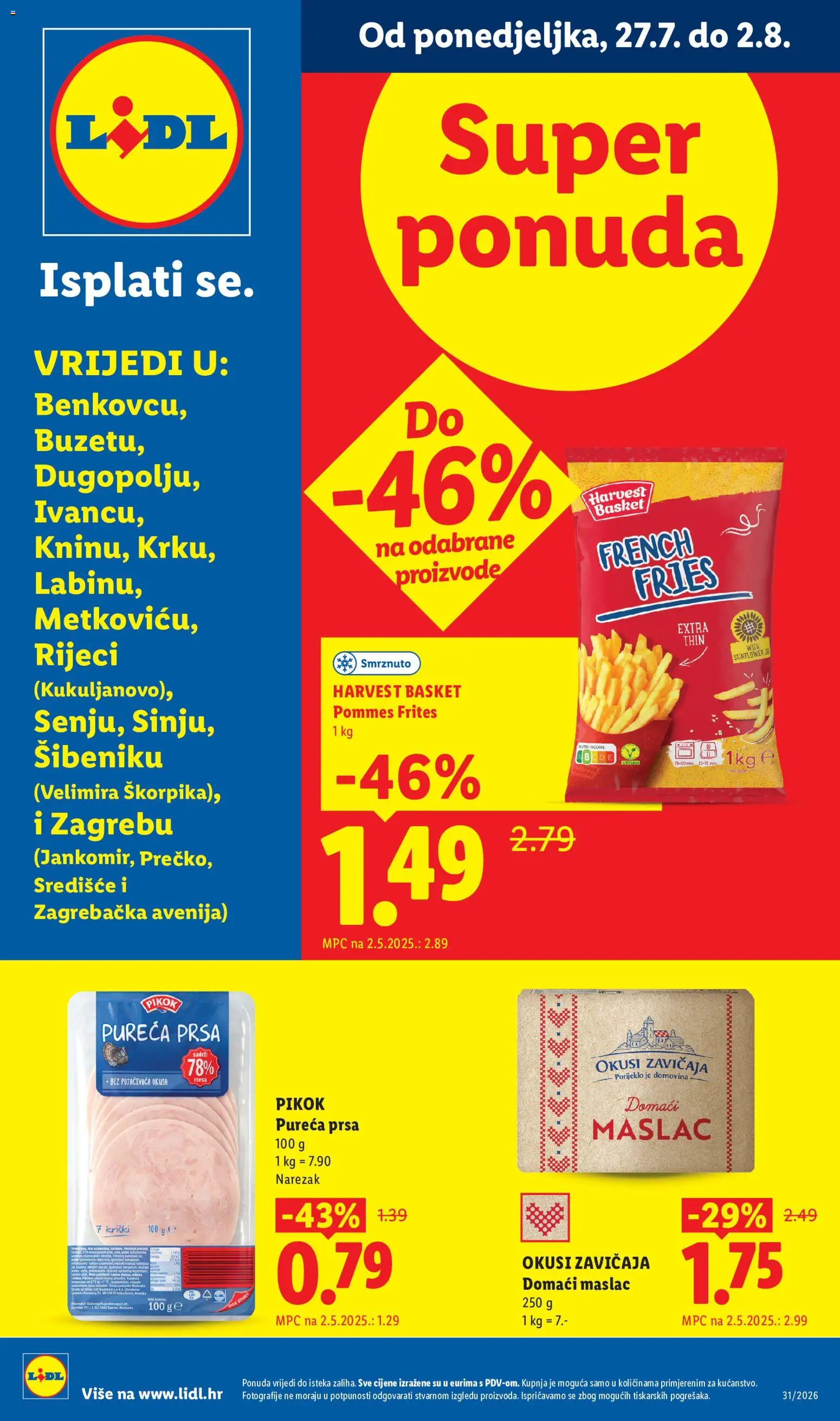 Pregled letka Lidl Super ponuda trgovine Lidl vrijedi od 27.07.2026