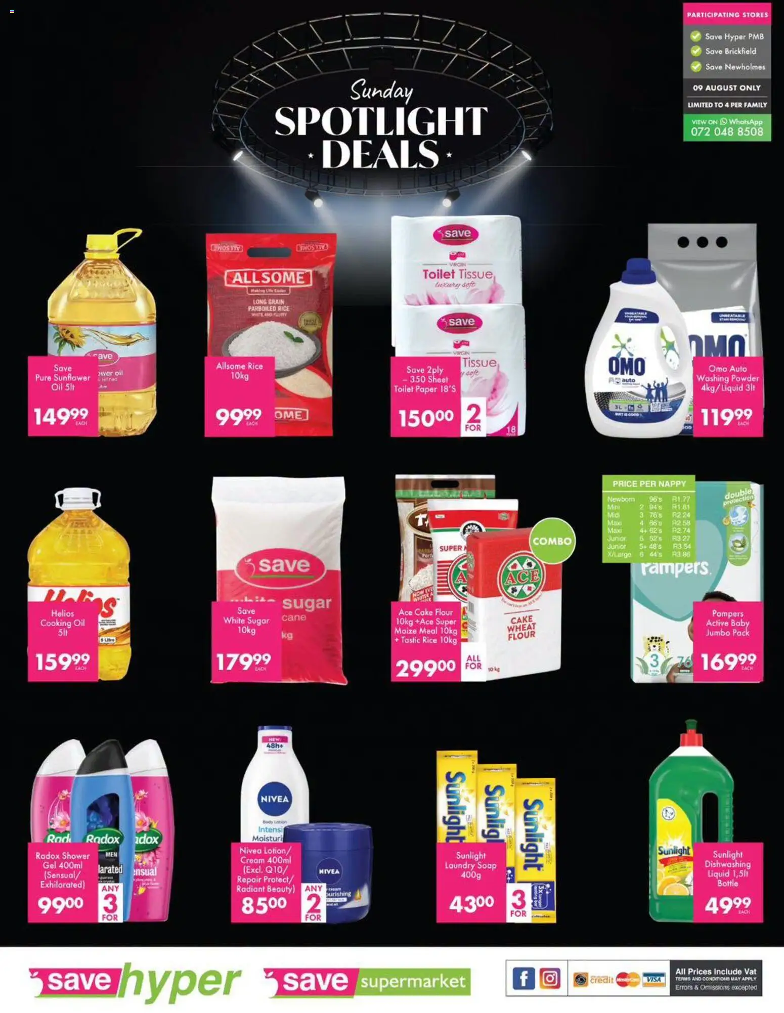 Preview of Save flyer valid from 09/08/2026 - Toilet, Toilet paper, Oil, Rice, Cream, Flour, Maize meal, Paper