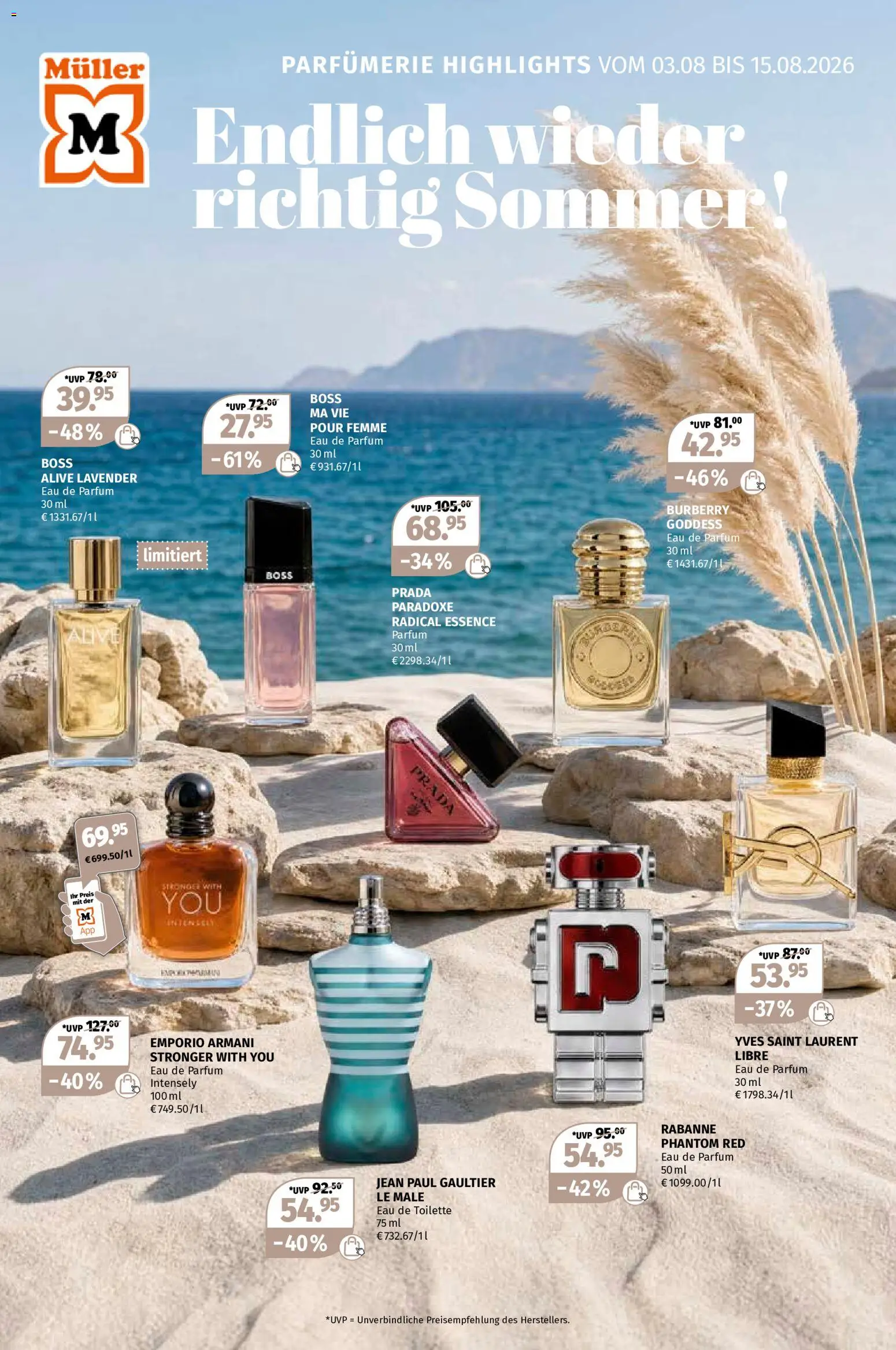 Vorschau von dem Prospekt des Geschäftes Müller, gültig ab dem 03.08.2026 - Toilette, Parfüm, Eau de Toilette, Eau de Parfum