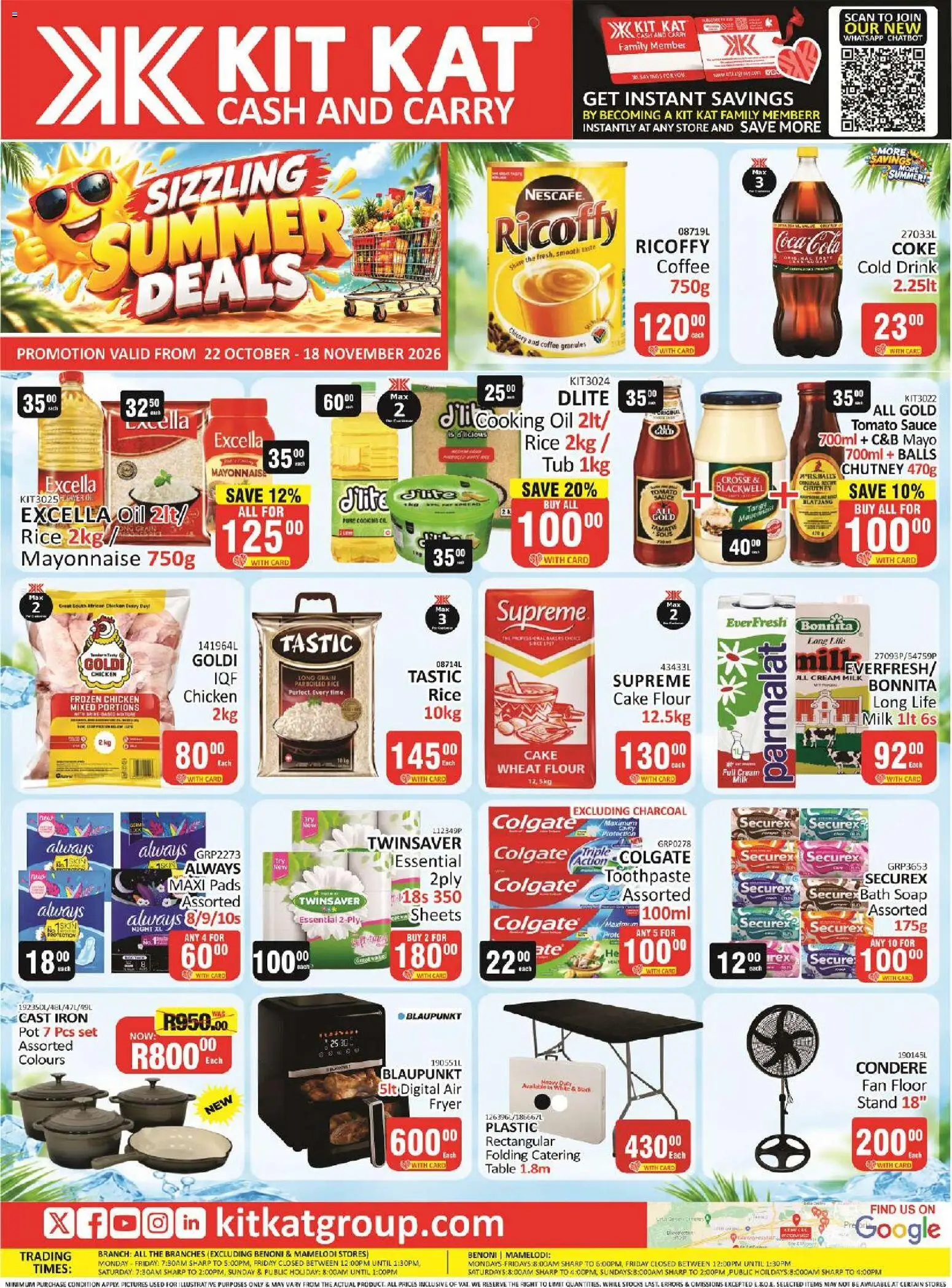 Preview of KIT KAT Cash & Carry flyer valid from 22/10/2026 - Coffee, Fan, Cake, Chicken, Iron, Oil, Cream, Soap
