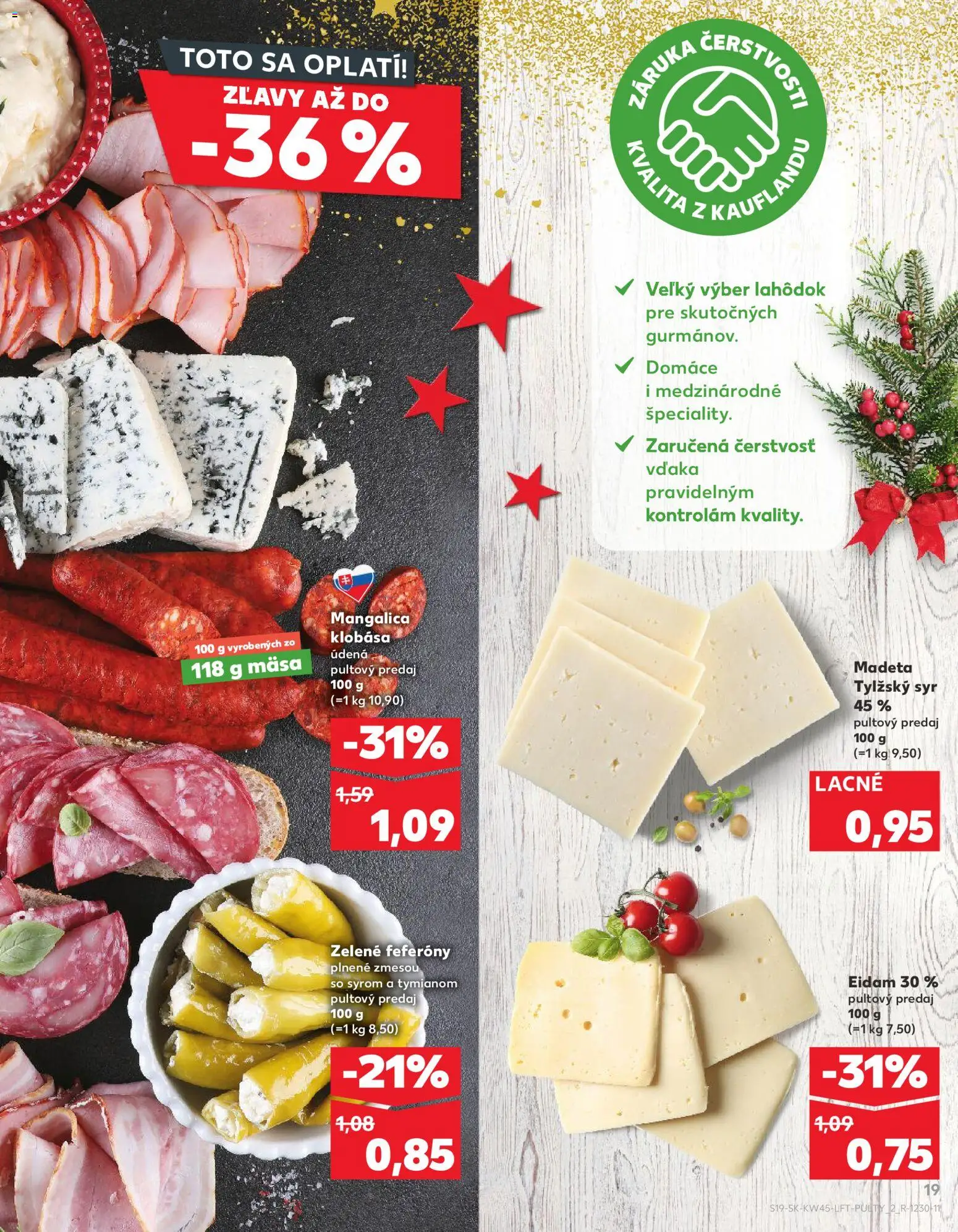 Náhľad Kaufland letáku platného od 06.11.2025 - Syr, Klobása, Eidam
