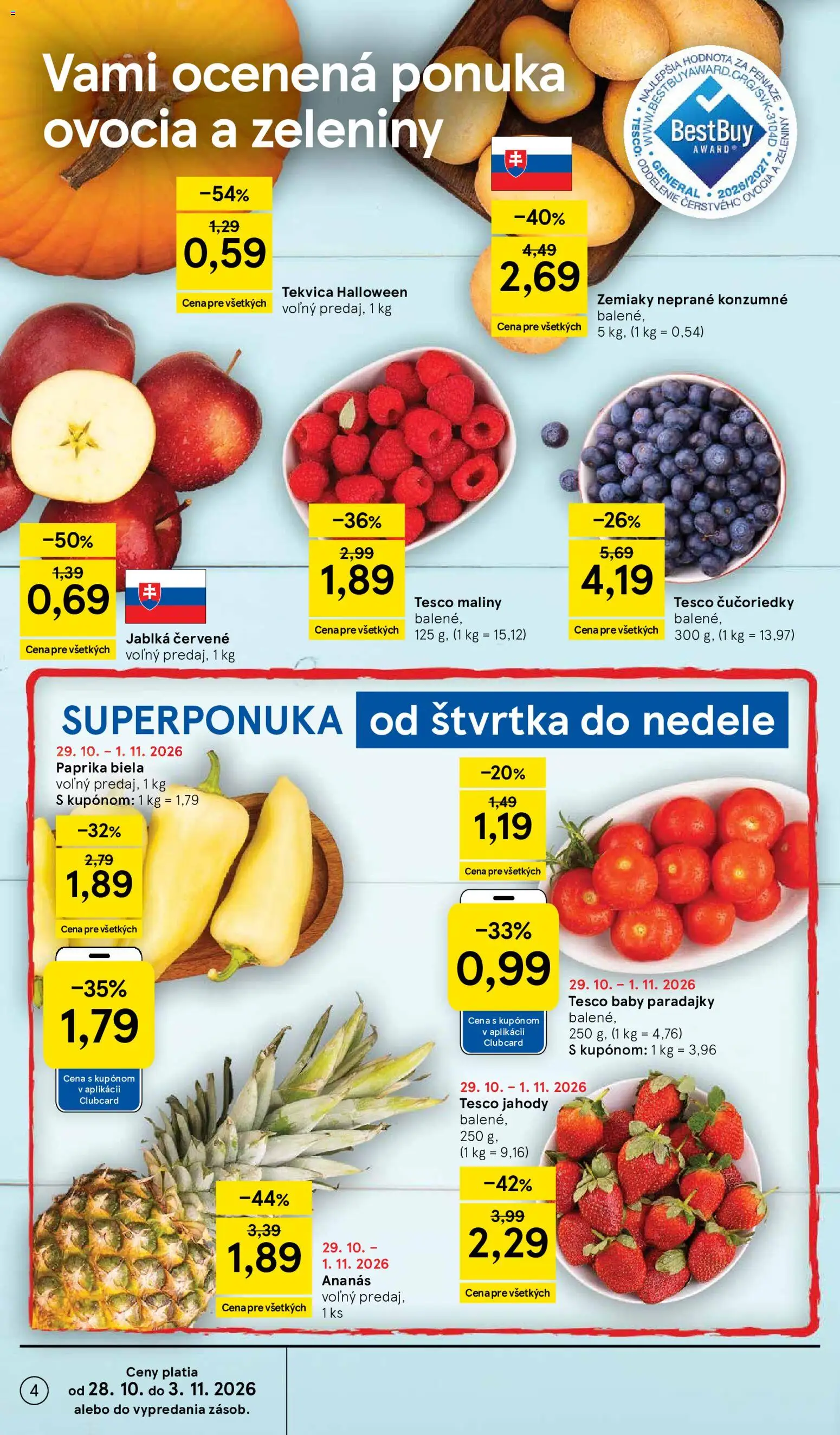 Náhľad Tesco letáku platného od 28.10.2026