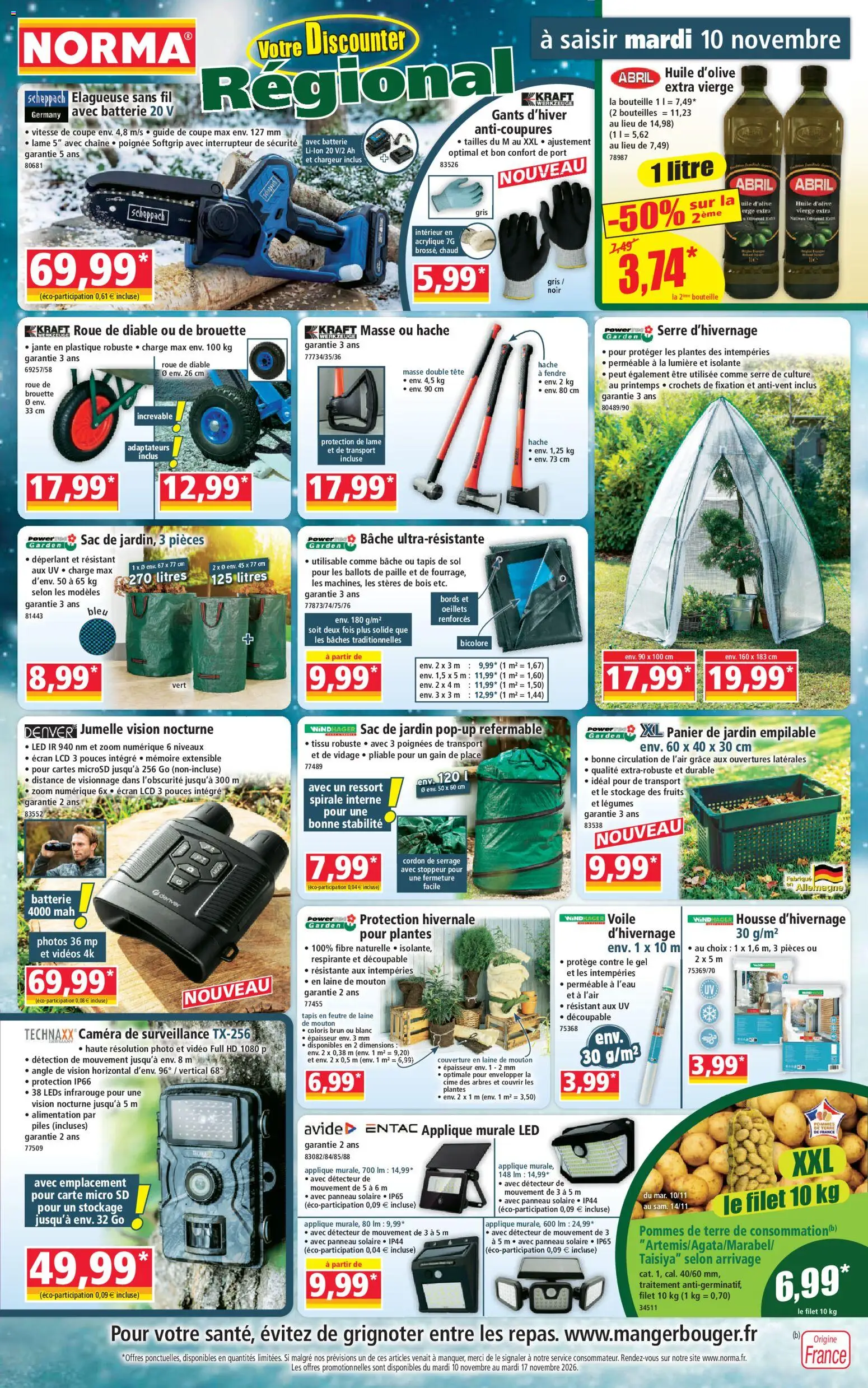 Prévisualisation de Norma catalogue du magasin Norma formulaire valide 10/11/2026 - Vidéo, Panneau solaire, Sac, Interrupteur, Panier, Couverture, Huile, Pommes