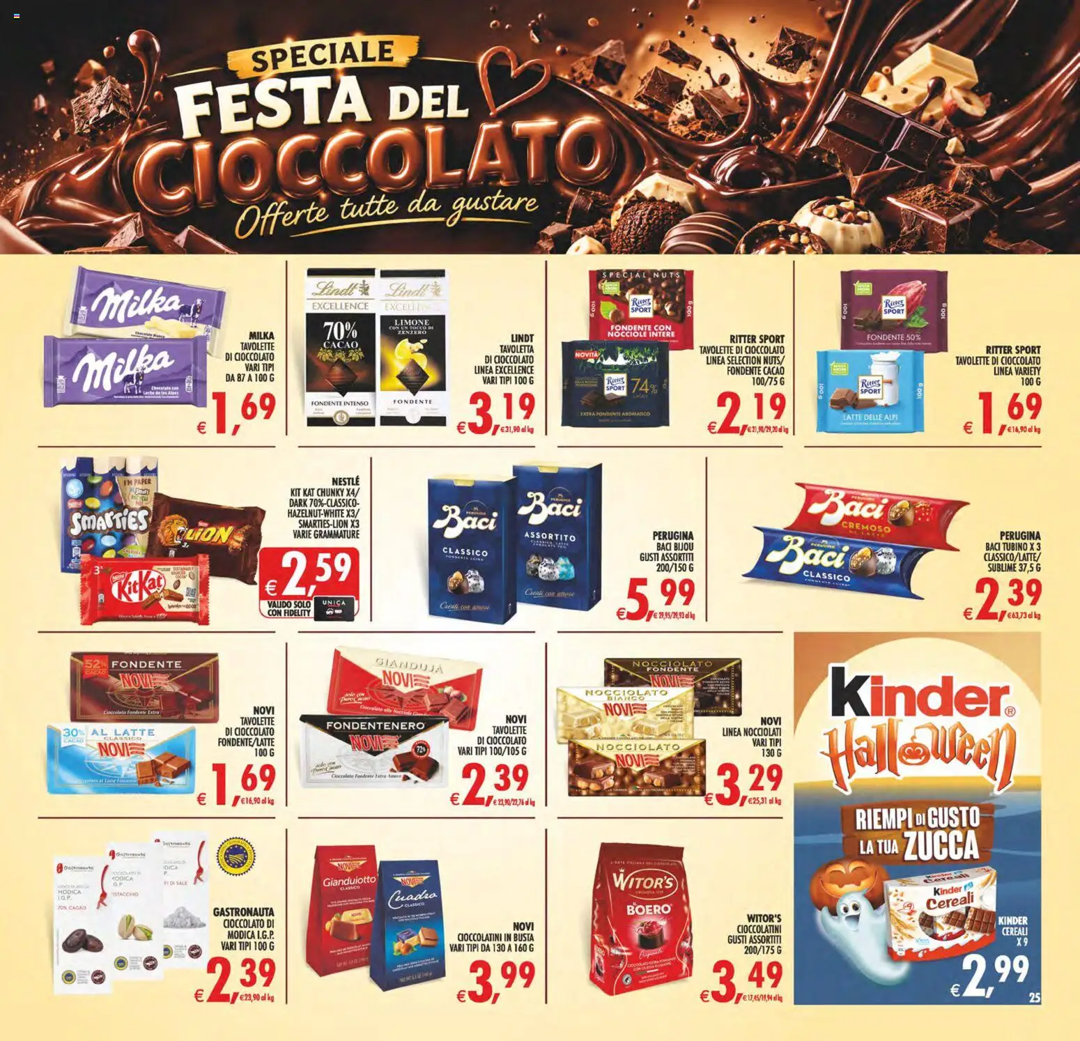 Anteprima dell'opuscolo Decò volantino Maxistore, Supermercati Lipari dal negozio Decò valido da 23/10/2026 - Latte, Zucca, Cioccolato, Cereali, Pistacchio, Nocciole, Cacao, Cioccolatini