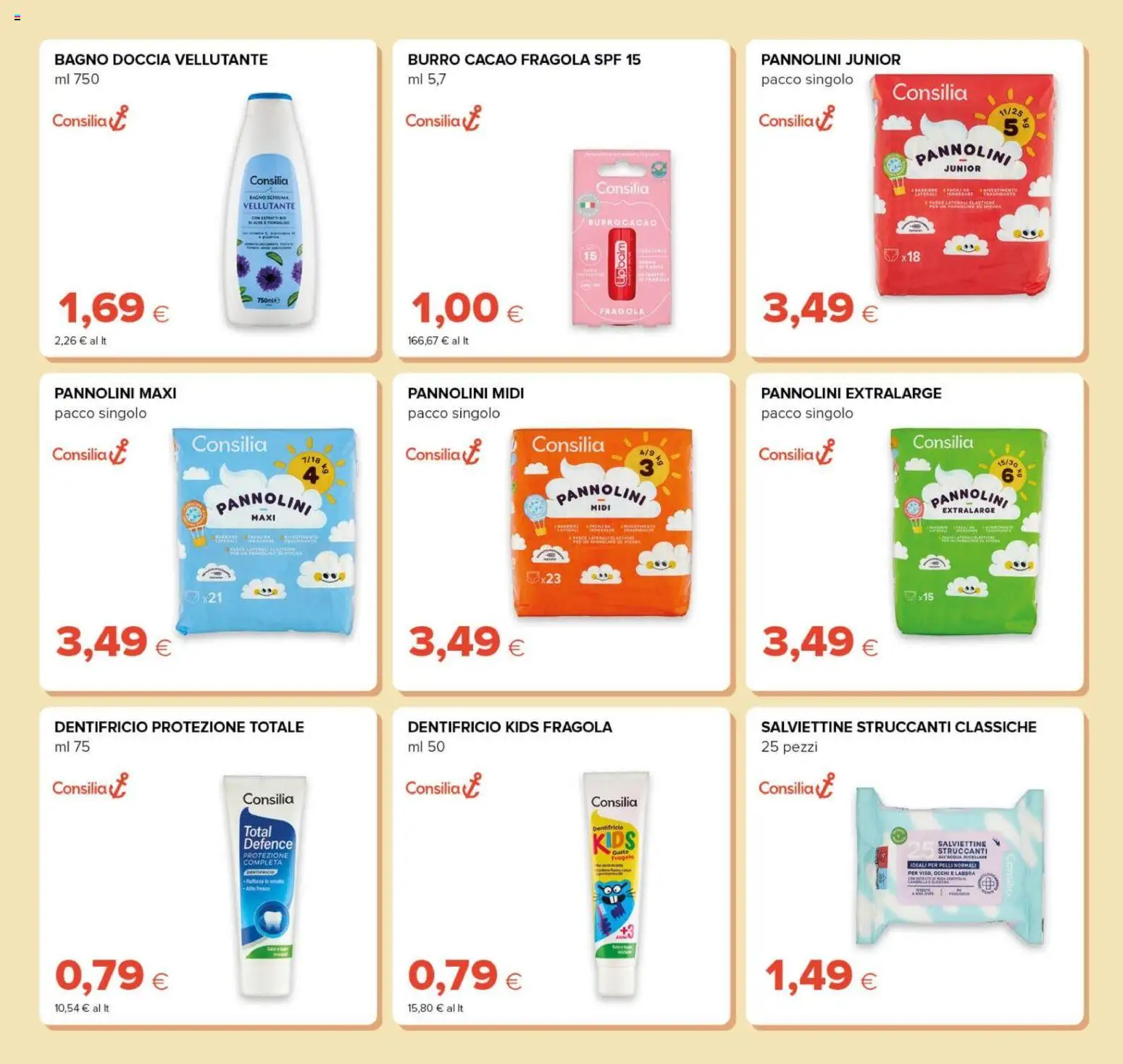 Anteprima dell'opuscolo Oasi volantino Prezzi Ribassati dal negozio Oasi valido da 21/10/2026 - Bagno, Doccia, Burro, Bagnoschiuma, Cacao, Pannolini, Dentifricio