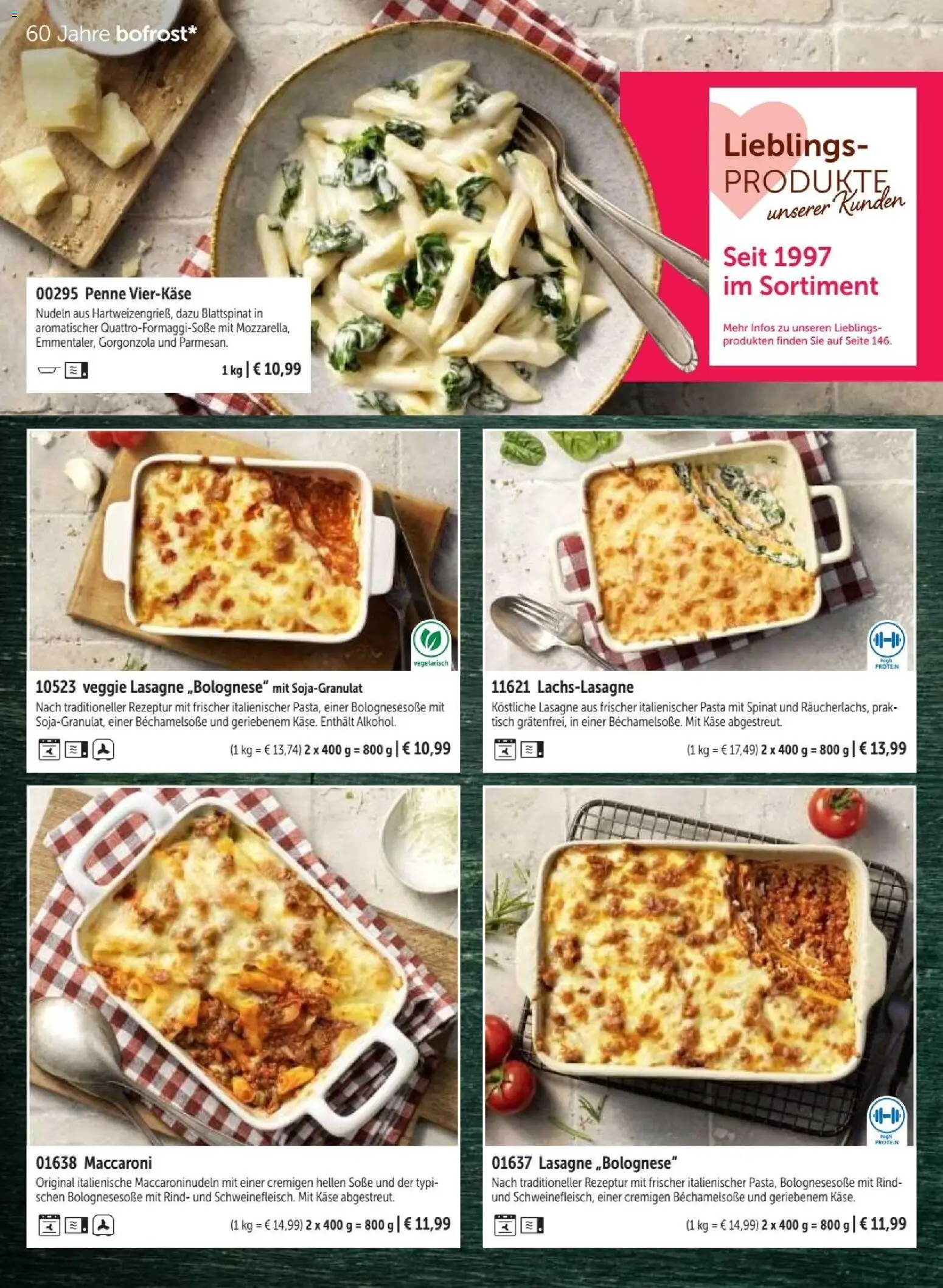 Vorschau von dem Prospekt des Geschäftes Bofrost, gültig ab dem 07.09.2026 - Käse, Pasta, Lasagne, Nudeln, Tisch, Soße