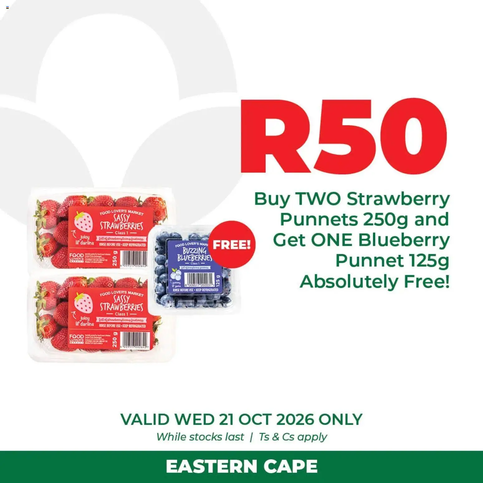 Preview of Food Lover's Market flyer valid from 21/10/2026 - Strawberries, Blueberries