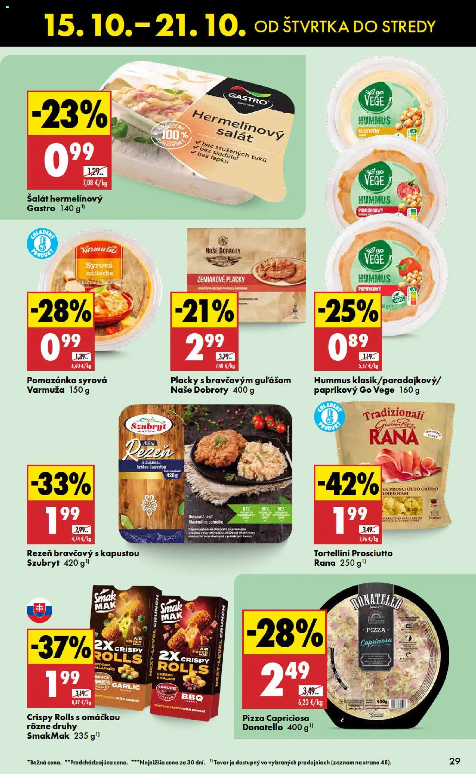 Náhľad Biedronka letáku platného od 15.10.2026 - Pizza, Šalát, Prosciutto, Hummus, Nátierka, Prosciutto crudo