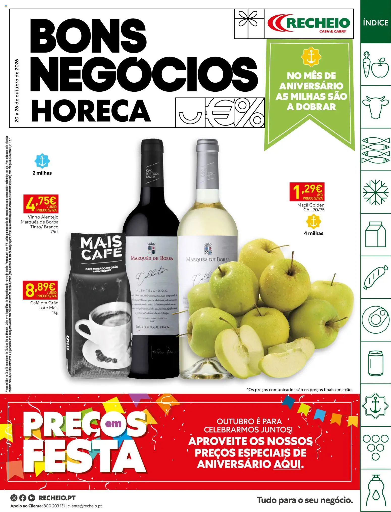 Pré-visualização do folheto da loja Recheio válida a partir de 20/10/2026 - Café, Vinho, Maça, Café em grão
