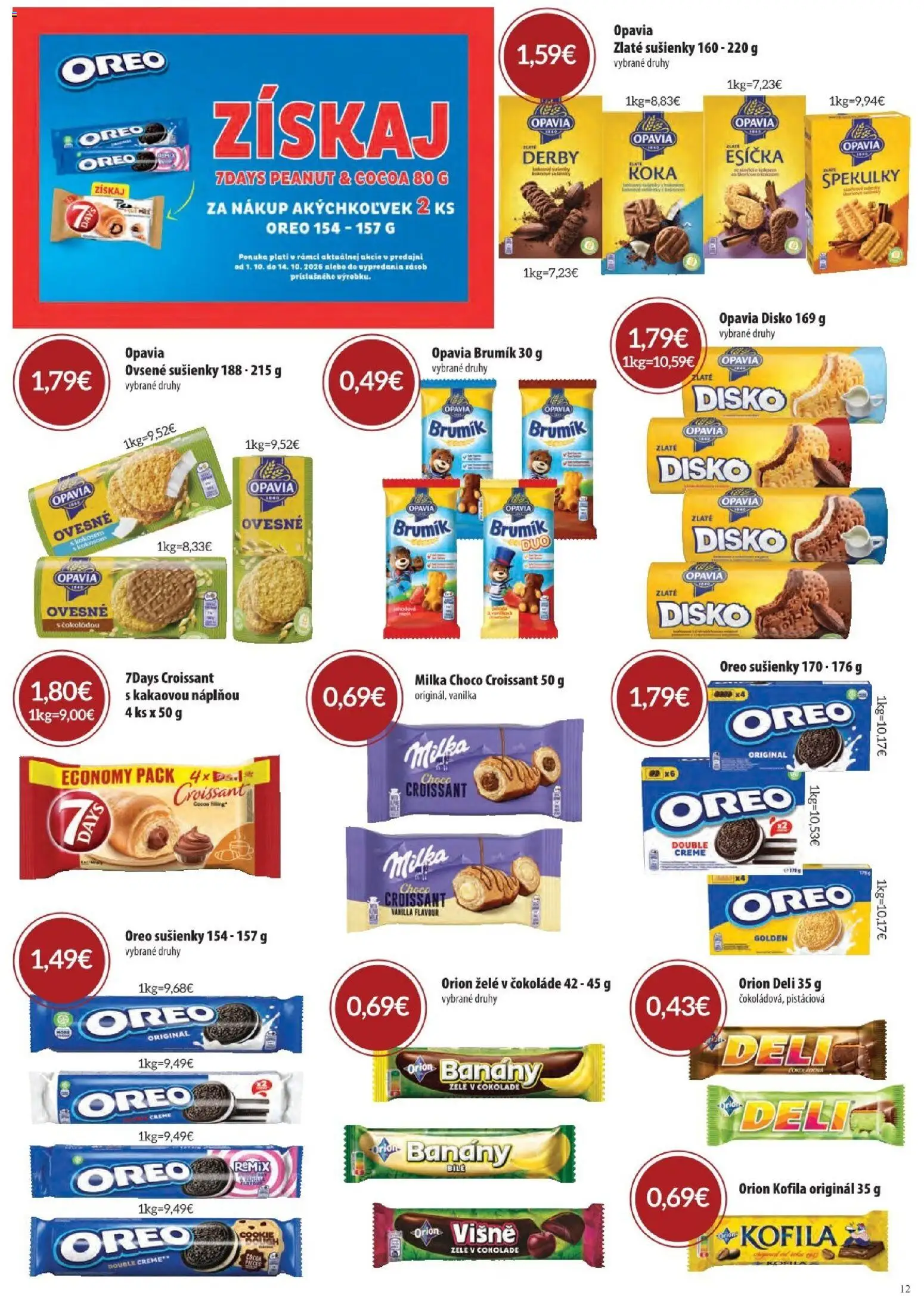 Náhľad Sintra letáku platného od 01.10.2026 - Croissant, Milka, Oreo, Vanilka, Višne, Sušienky, Banány