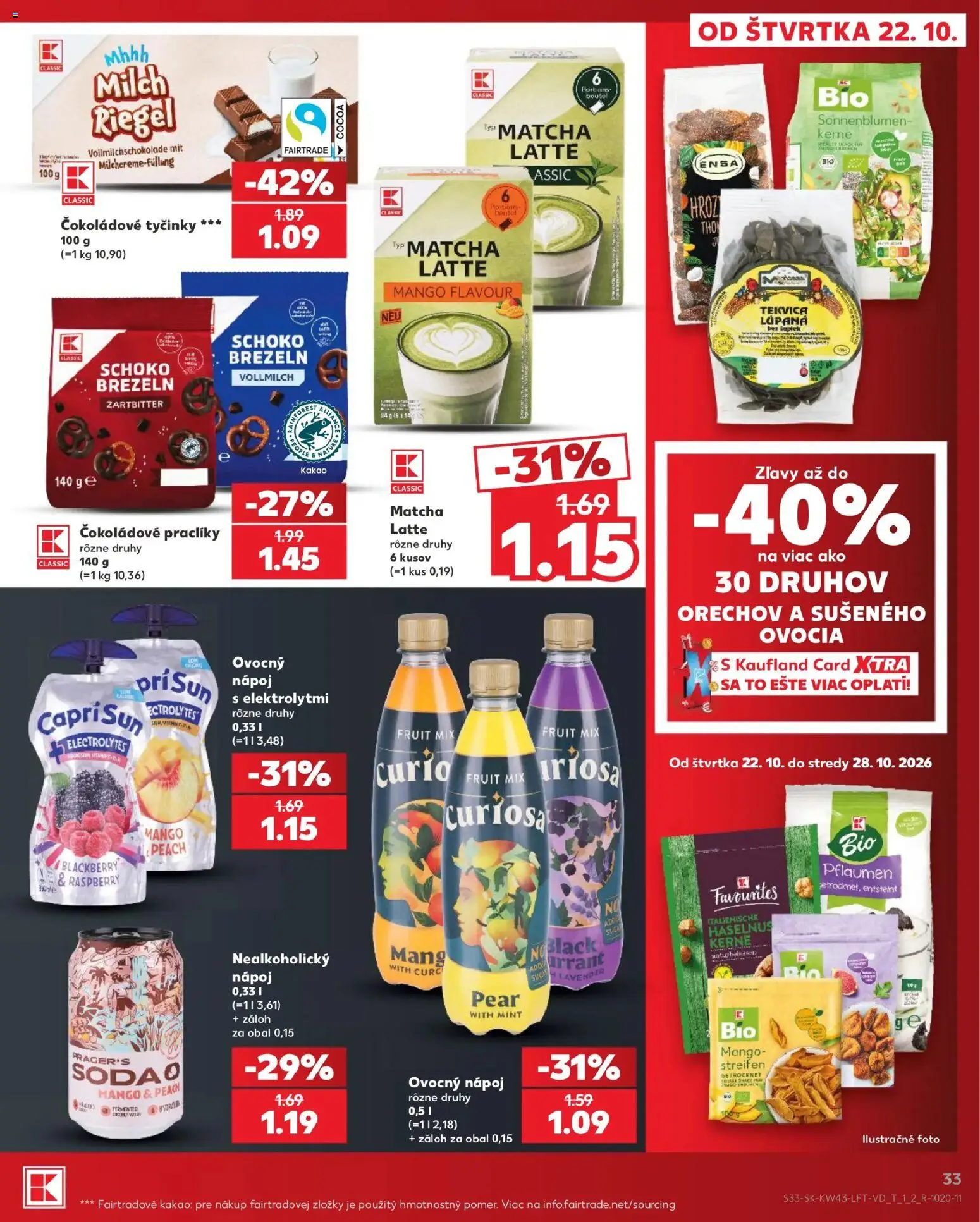 Náhľad Kaufland letáku platného od 22.10.2026 - Mango, Matcha, Tekvica, Kakao