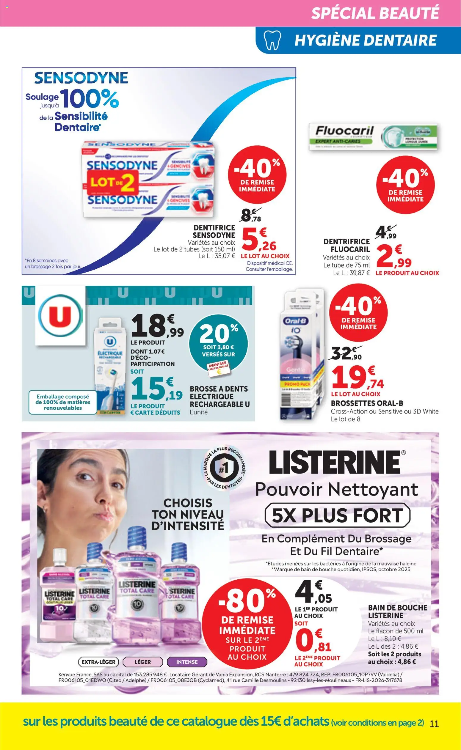 Prévisualisation de bi1 Catalogue la beaute à prix bas du magasin bi1 formulaire valide 01/09/2026 - Dentifrice, Bain de bouche, Hygiène, Brosse, Listerine, Brosse à dents, Produits beauté