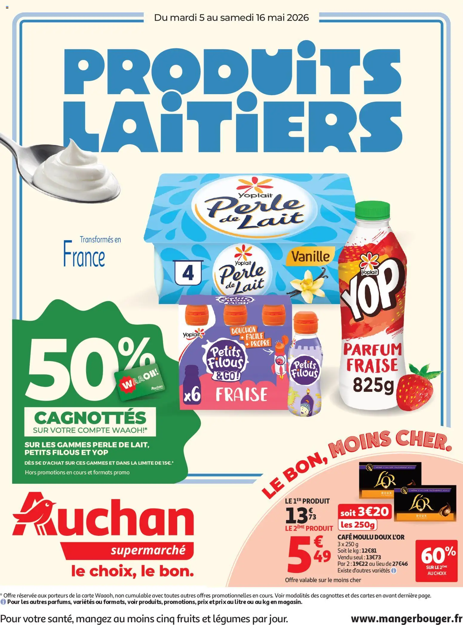 Prévisualisation de Auchan Produits laitiers supers du magasin Auchan formulaire valide 05/05/2026