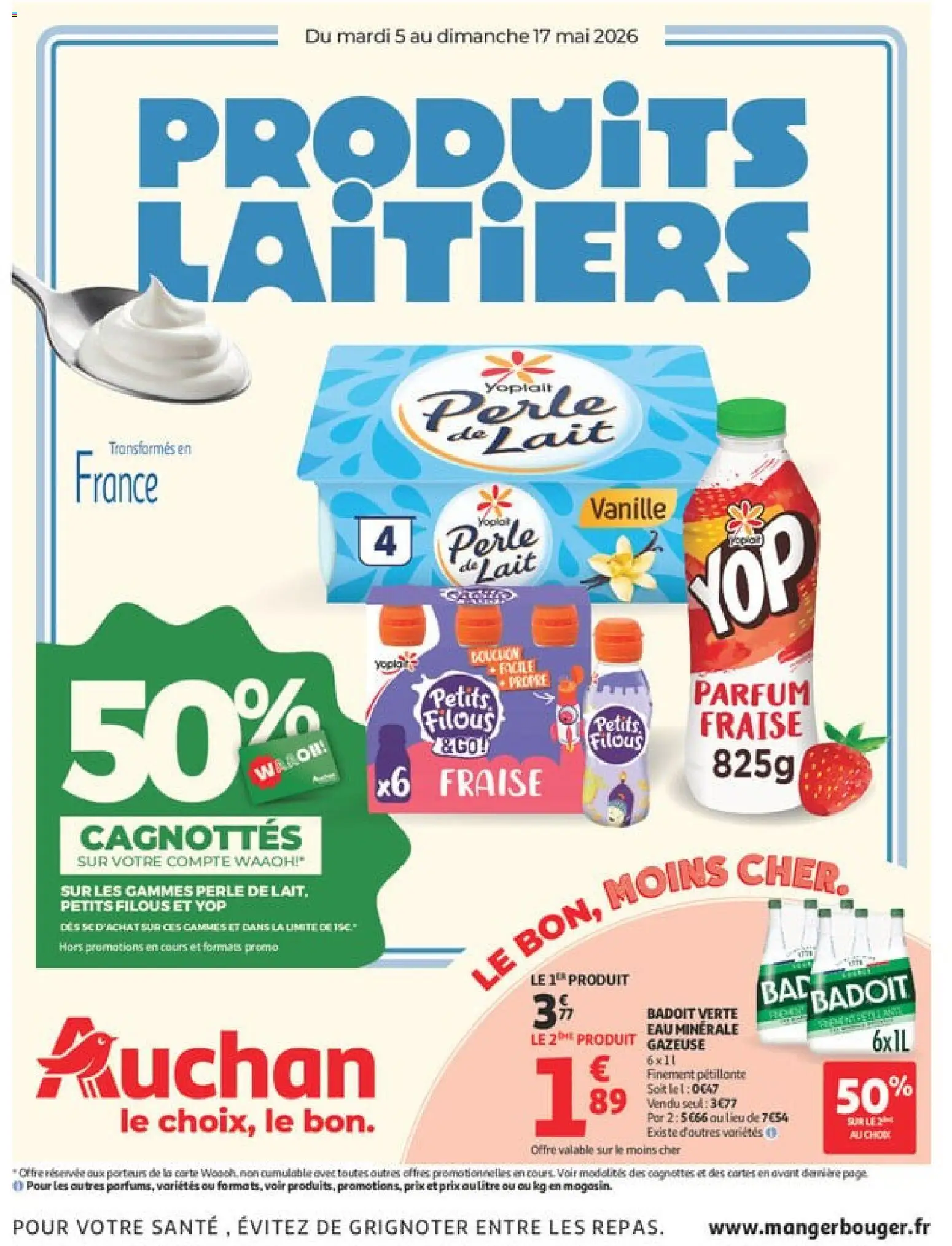 Prévisualisation de Auchan Produits laitiers supers du magasin Auchan formulaire valide 05/05/2026