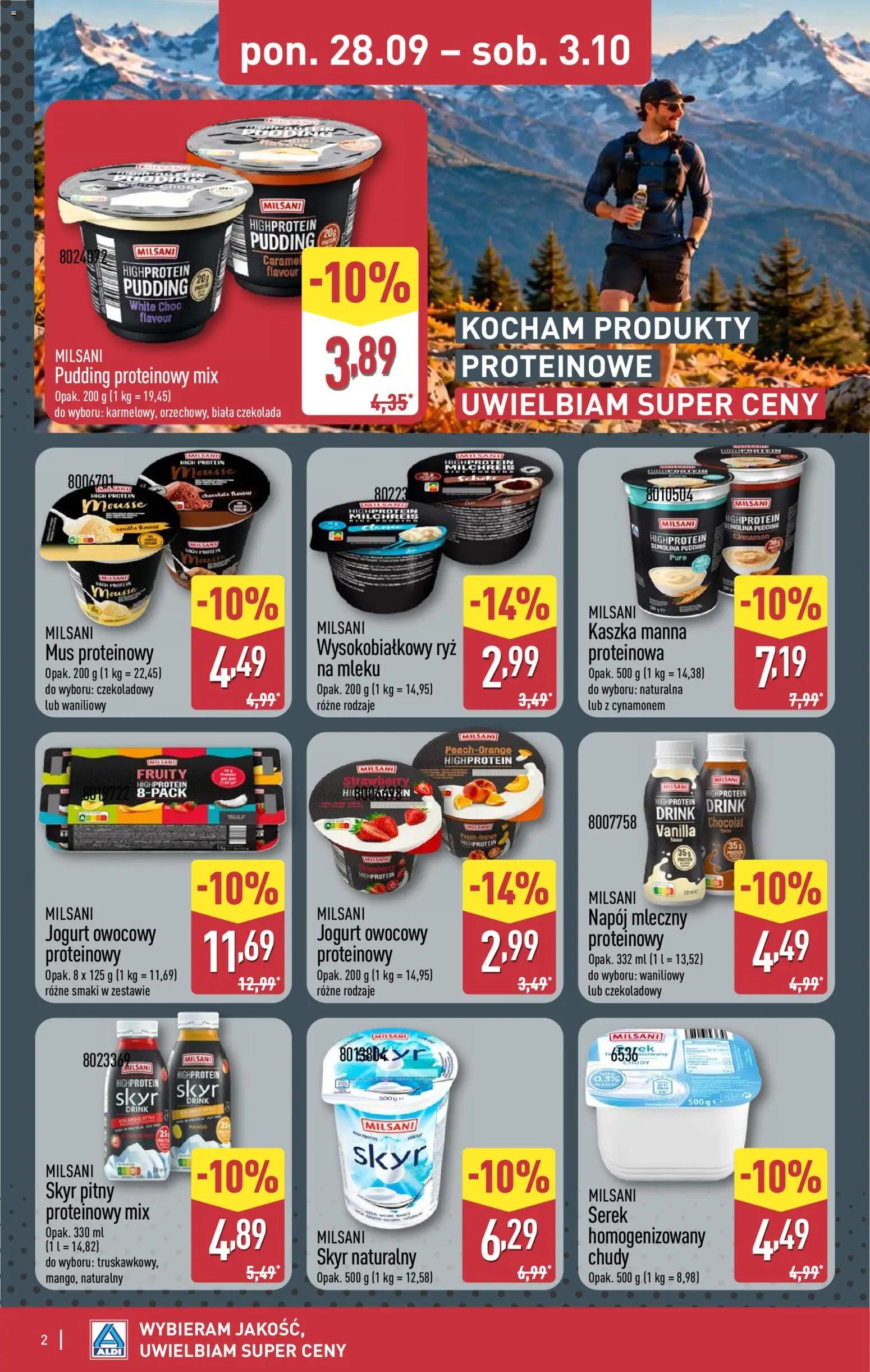 Pogląd gazetki "Aldi gazetka - Produkty proteinowe" ze sklepu Aldi ważnej od 28.09.2026