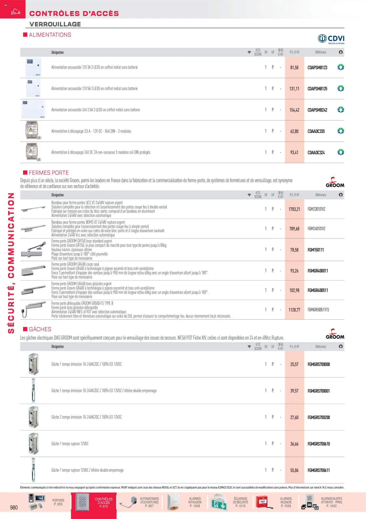 Prévisualisation de Brochure sécurité, communication du magasin Rexel formulaire valide 18/11/2025 - Alimentation, Batterie, Porte, Éclairage, Portes