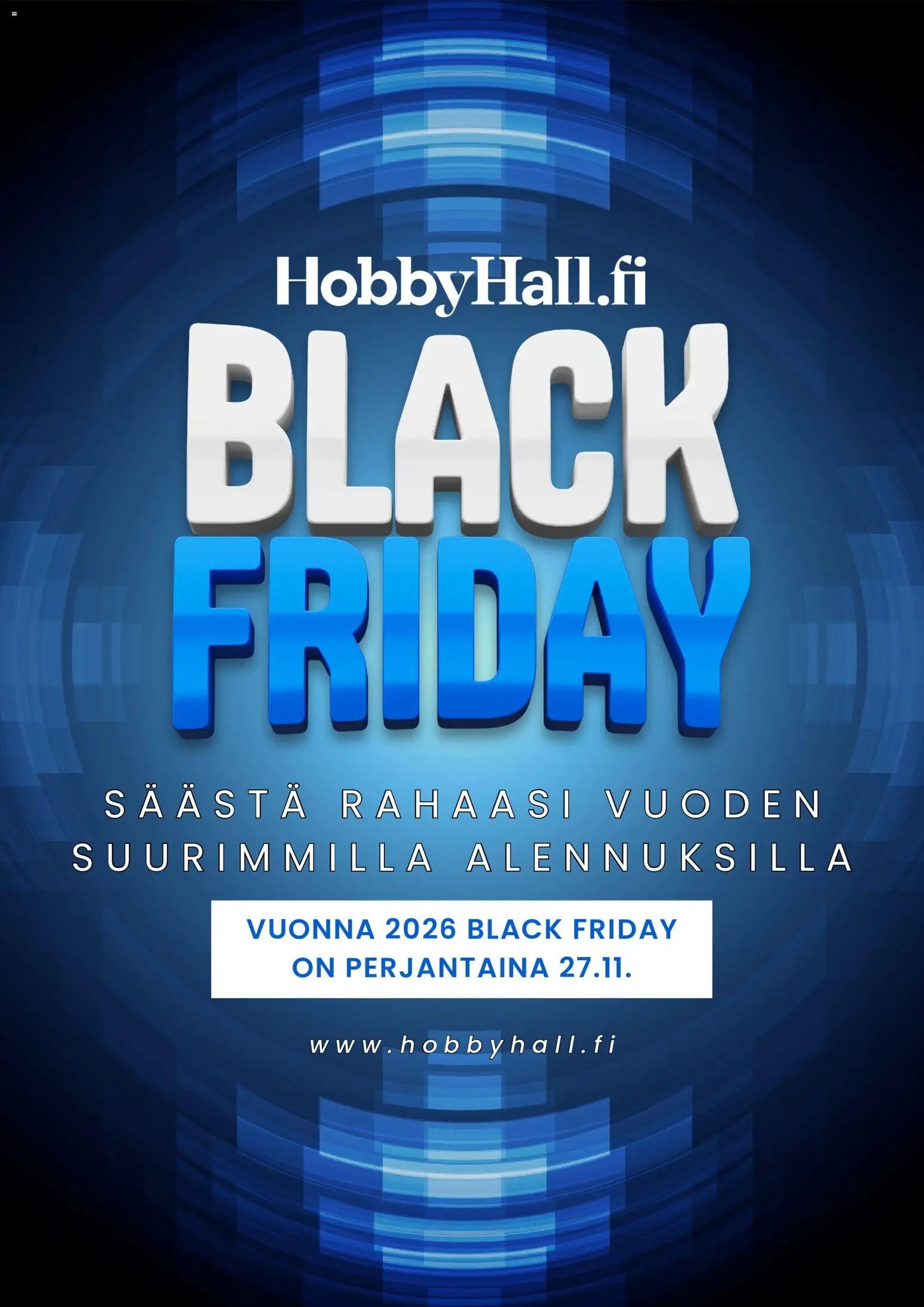 Kaupan Hobby Hall Hobby Hall Black Friday -ennakkoilmoitus esikatselu, voimassa 22/10/2026