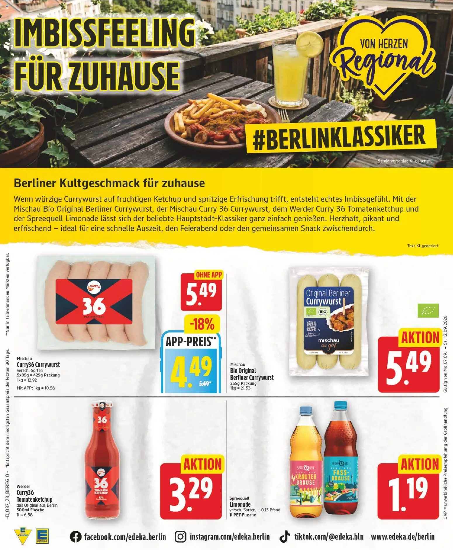 Vorschau von dem Prospekt des Geschäftes Edeka, gültig ab dem 07.09.2026 - Berliner, Ketchup, Limonade