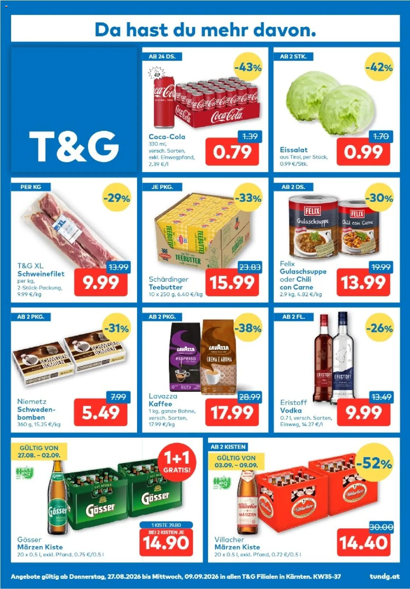 Vorschau der Angebote: T&G T&G Kärnten gültig ab 27.08.2026