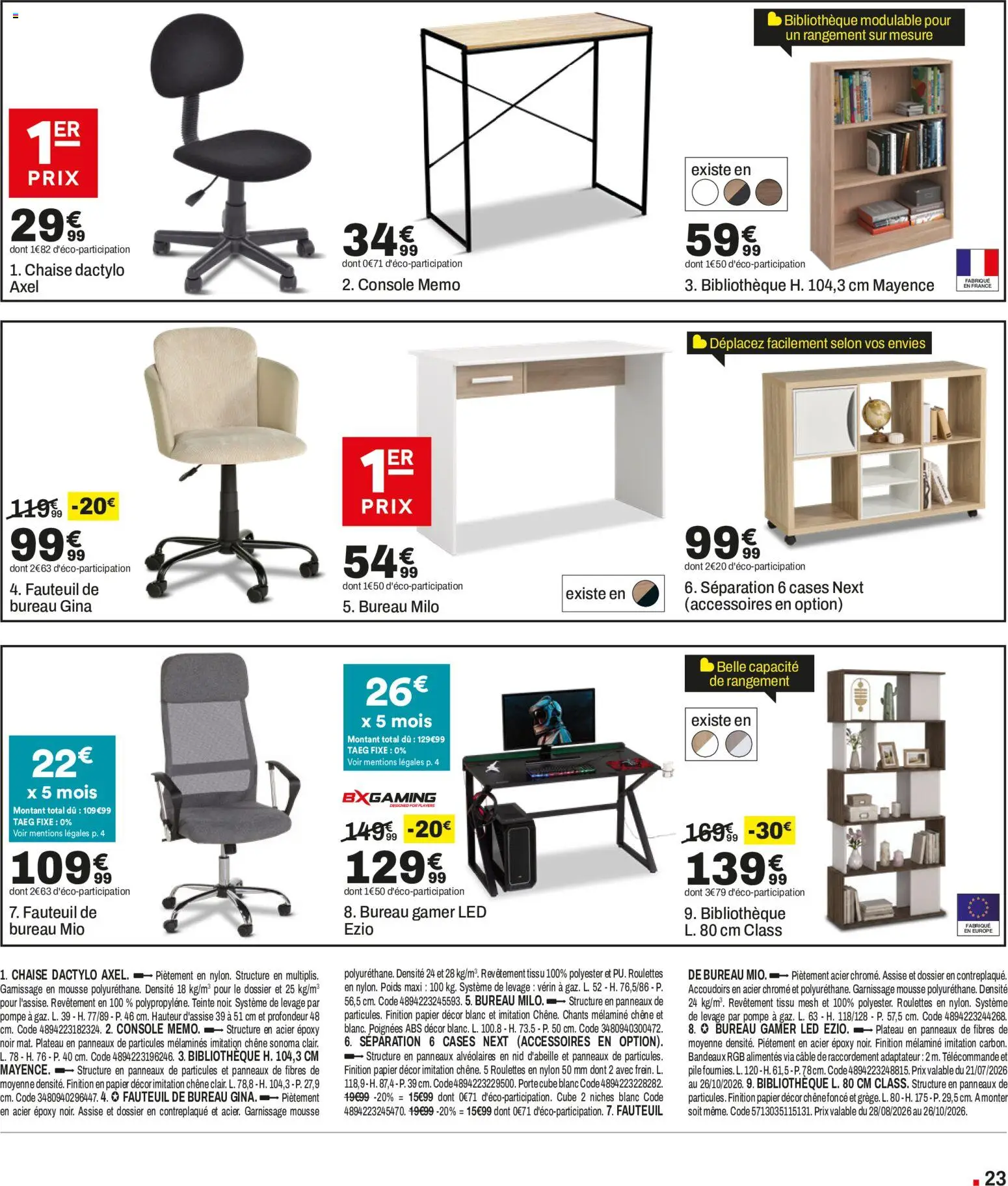 Prévisualisation de But catalogue du magasin But formulaire valide 28/08/2026 - Bureau, Fauteuil, Chaise, Porte, Télécommande, Adaptateur, Poignées, Câble