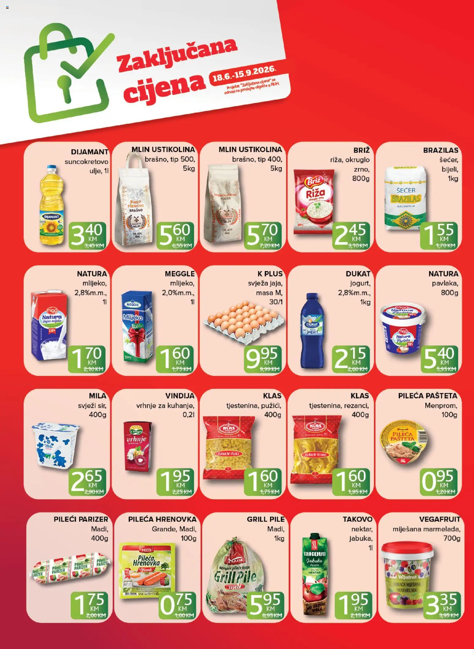 Pregled letka Mercator Zaključana cijena trgovine Mercator vrijedi od 18.06.2026