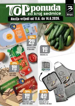 Pregled letka Bingo Top ponuda za kraj sedmice trgovine Bingo vrijedi od 11.06.2026