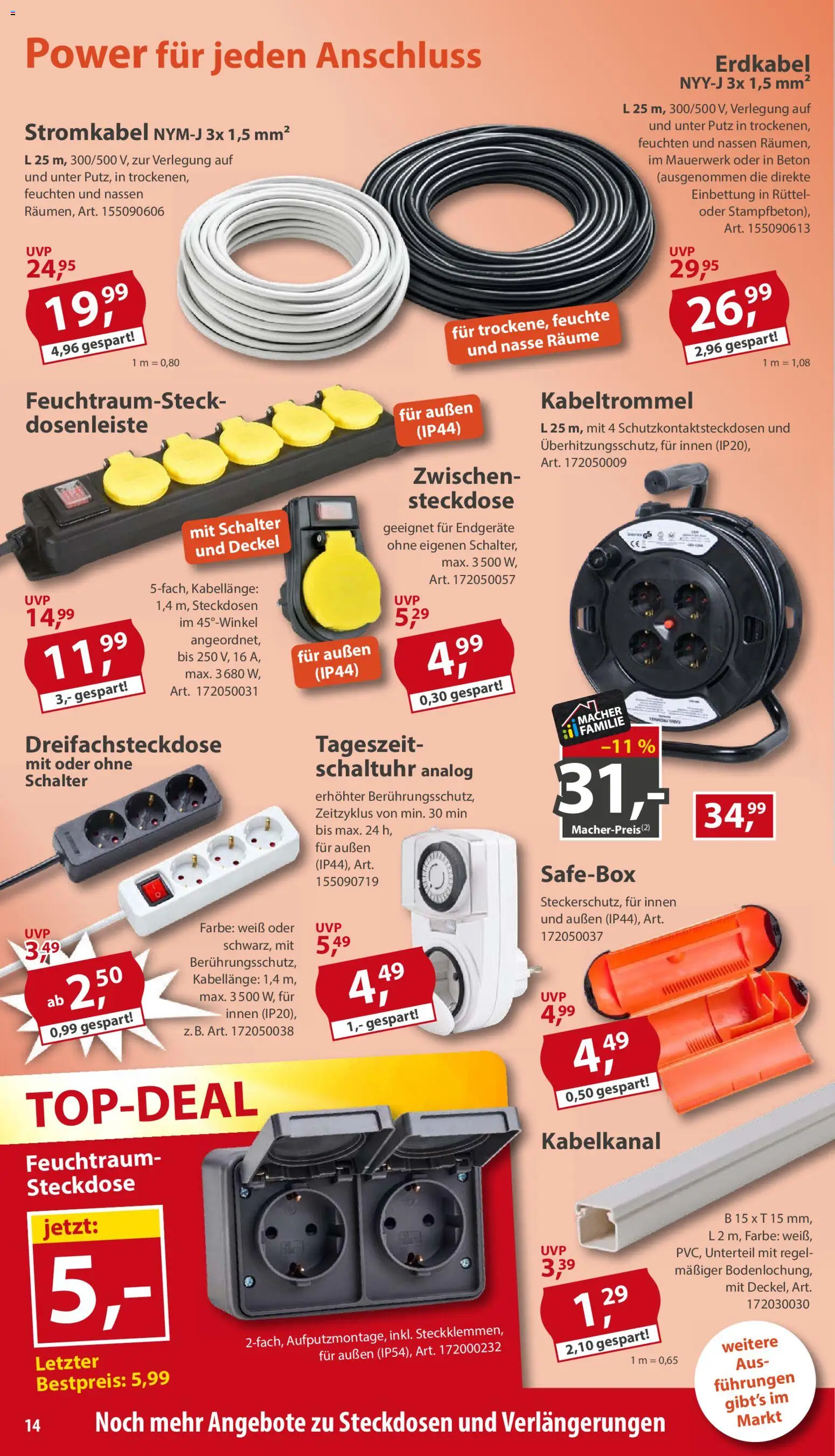 Vorschau von dem Prospekt des Geschäftes Sonderpreis Baumarkt, gültig ab dem 12.09.2026 - Steckdose