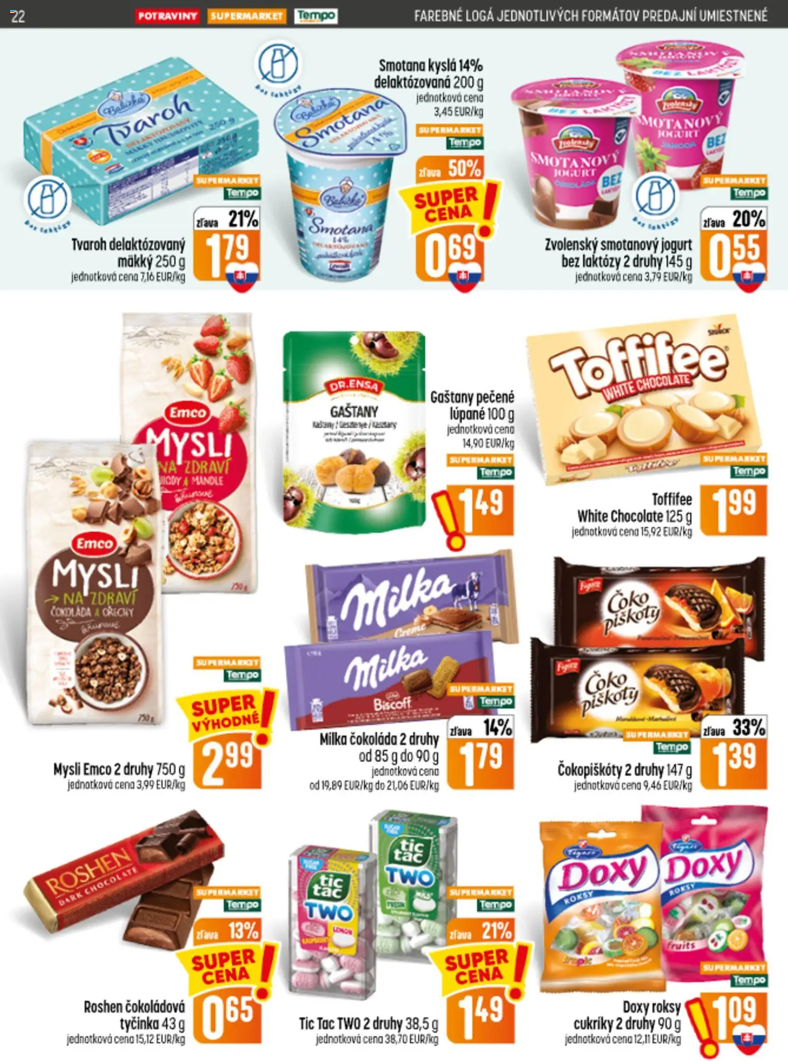 Náhľad COOP Jednota letáku platného od 10.09.2026 - Milka, Mandle, Toffifee, Jogurt, Cukríky, Gaštany, Piškóty, Smotanový jogurt
