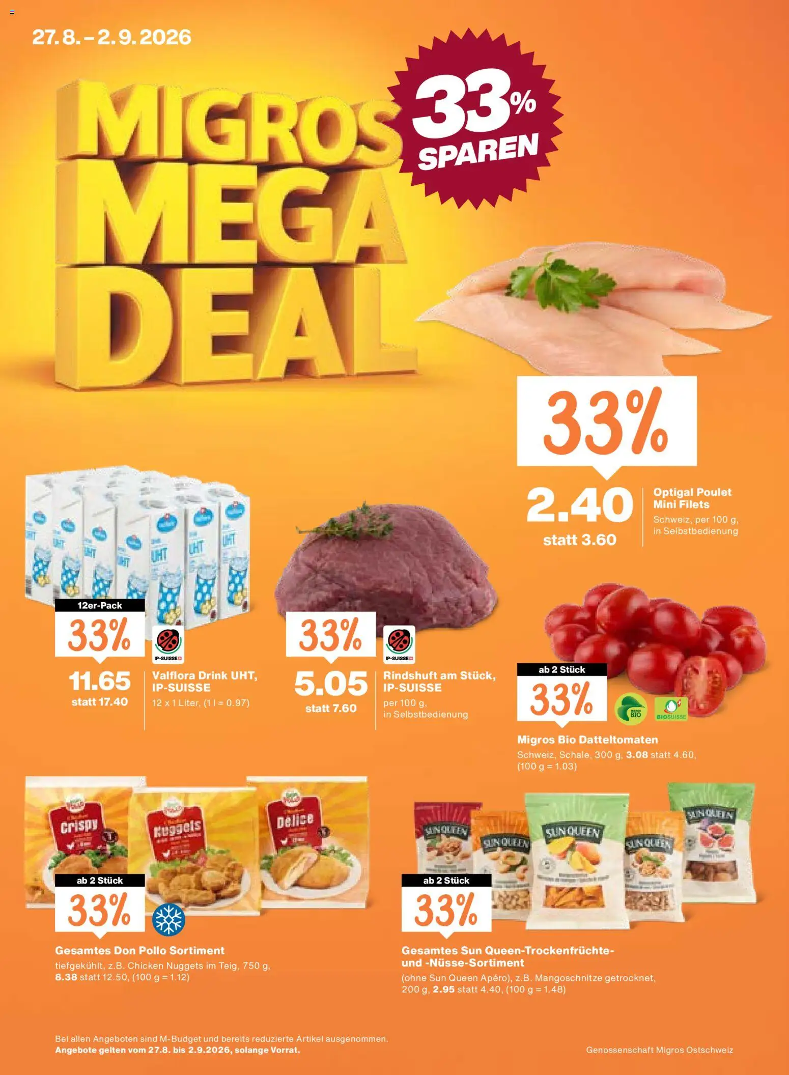 Vorschau des Merkblatts Migros aktionen vom Shop Migros gültig von 27.08.2026 bis 02.09.2026