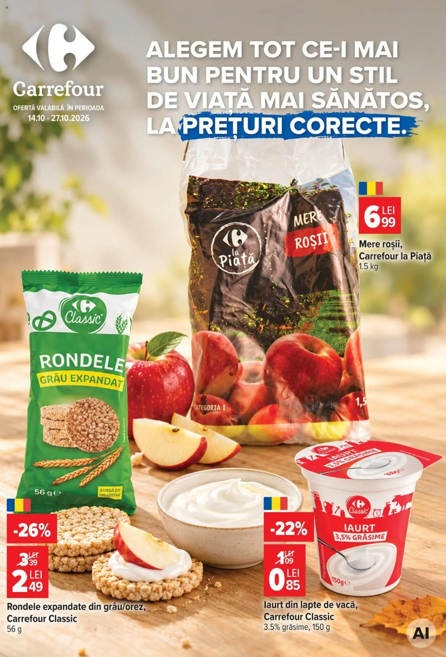 Previzualizarea de cataloage: Carrefour Carrefour Catalog Food Transition valabil de la 14.10.2026 - Lapte, Iaurt, Mere, Roșii, Carrefour Classic