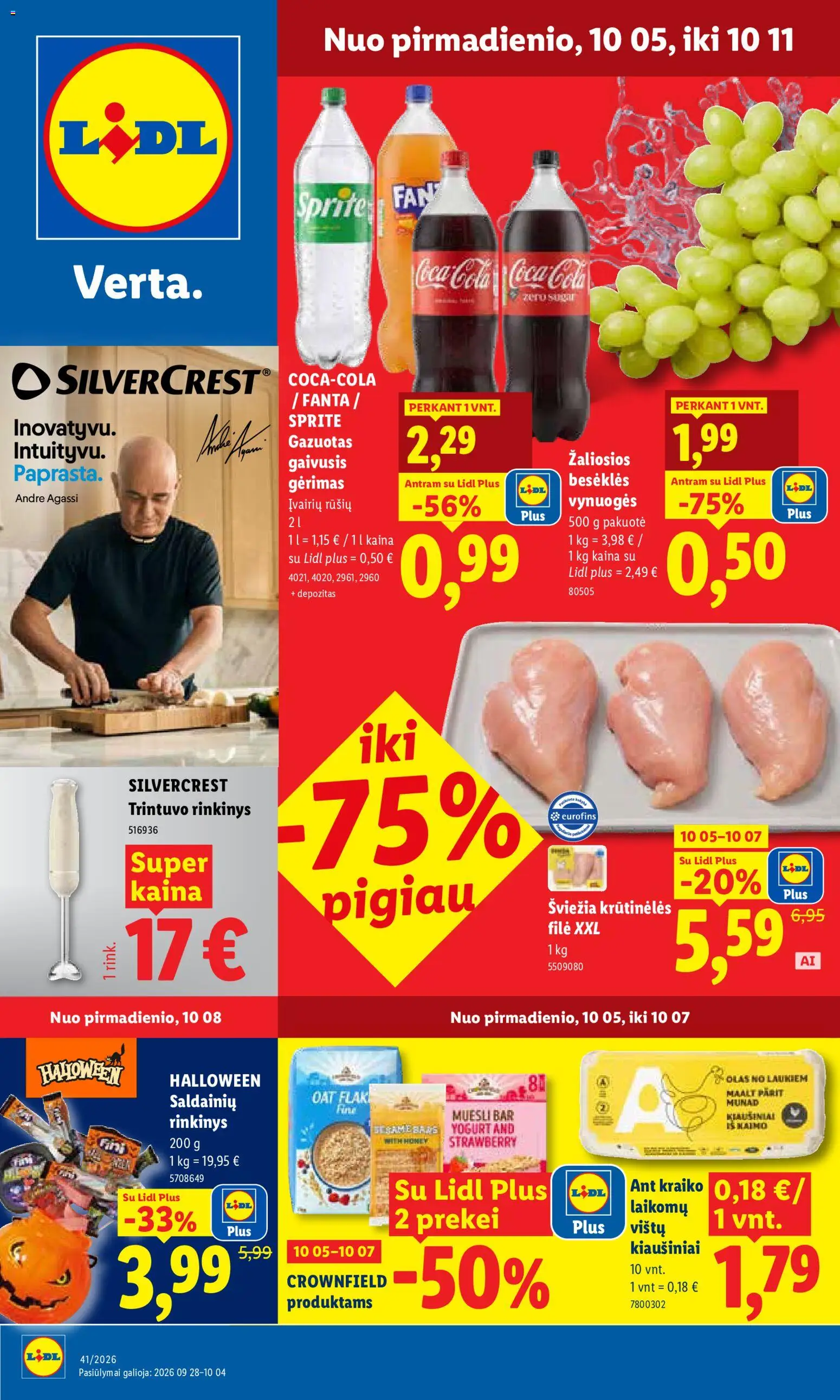 LIDL parduotuvės leidinio LIDL leidinys galiojančio nuo 2026.10.05 peržiūra - Kiaušiniai, Vynuogės