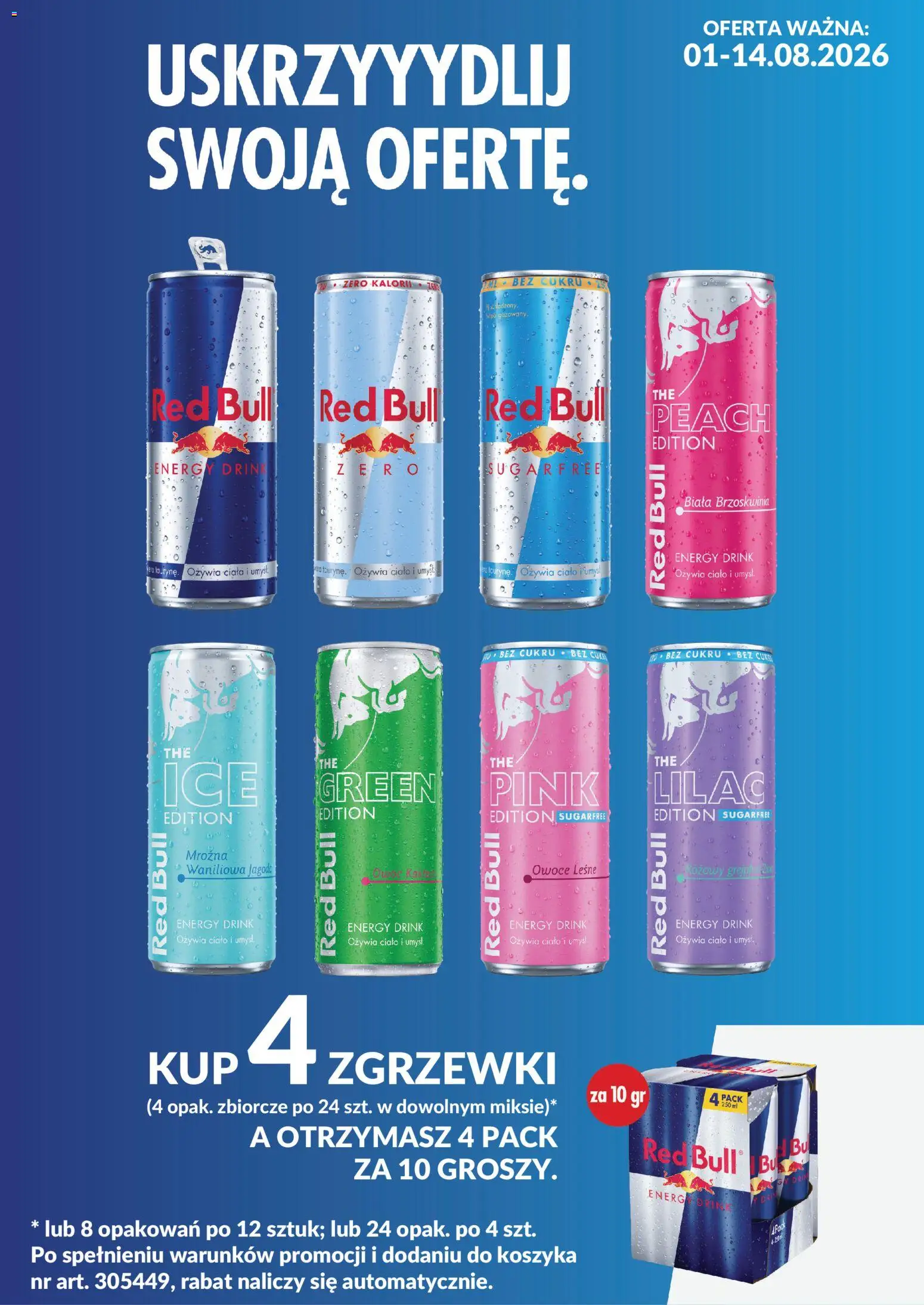 Pogląd gazetki "Makro gazetka - Red Bull" ze sklepu Makro ważnej od 01.08.2026 - Red bull, Owoce, Brzoskwinia, Owoce leśne