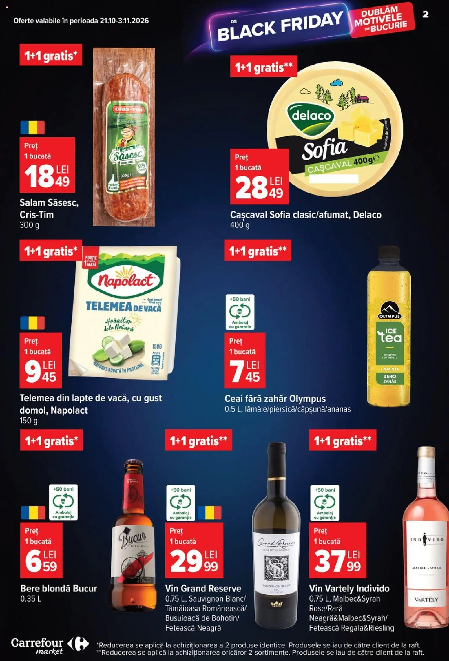 Previzualizarea de cataloage: Carrefour Carrefour Catalog Market valabil de la 28.10.2026 - Black, Proteine, Bere, Ceai, Lapte, Cașcaval, Salam, Zahăr