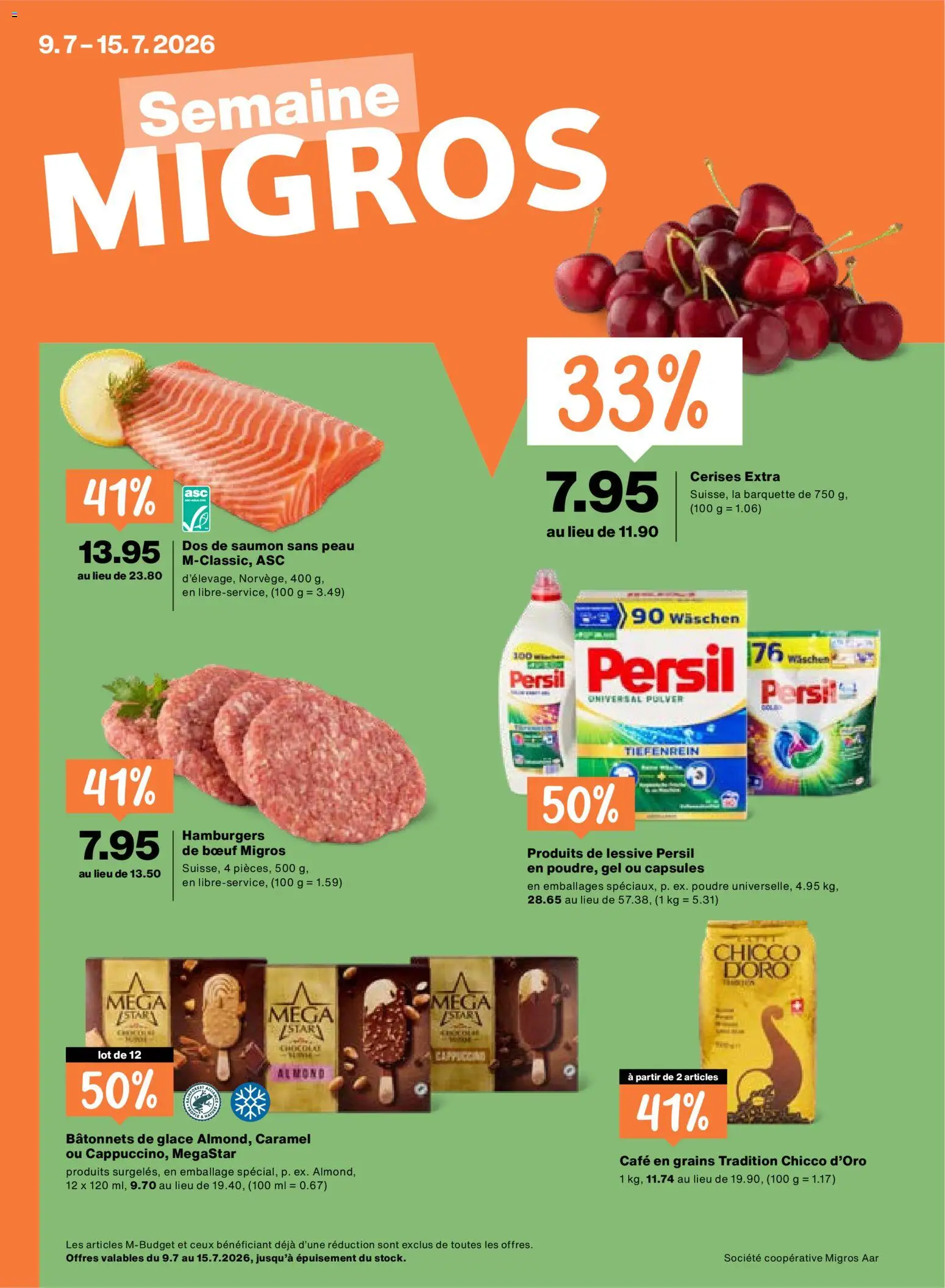 Vorschau des Merkblatts Migros aktionen FR vom Shop Migros gültig von 09.07.2026 bis 15.07.2026 - Glace, Pulver