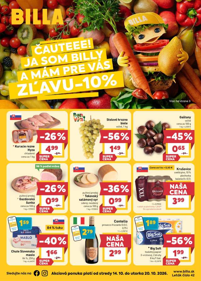 Nový Billa leták od 14.10.