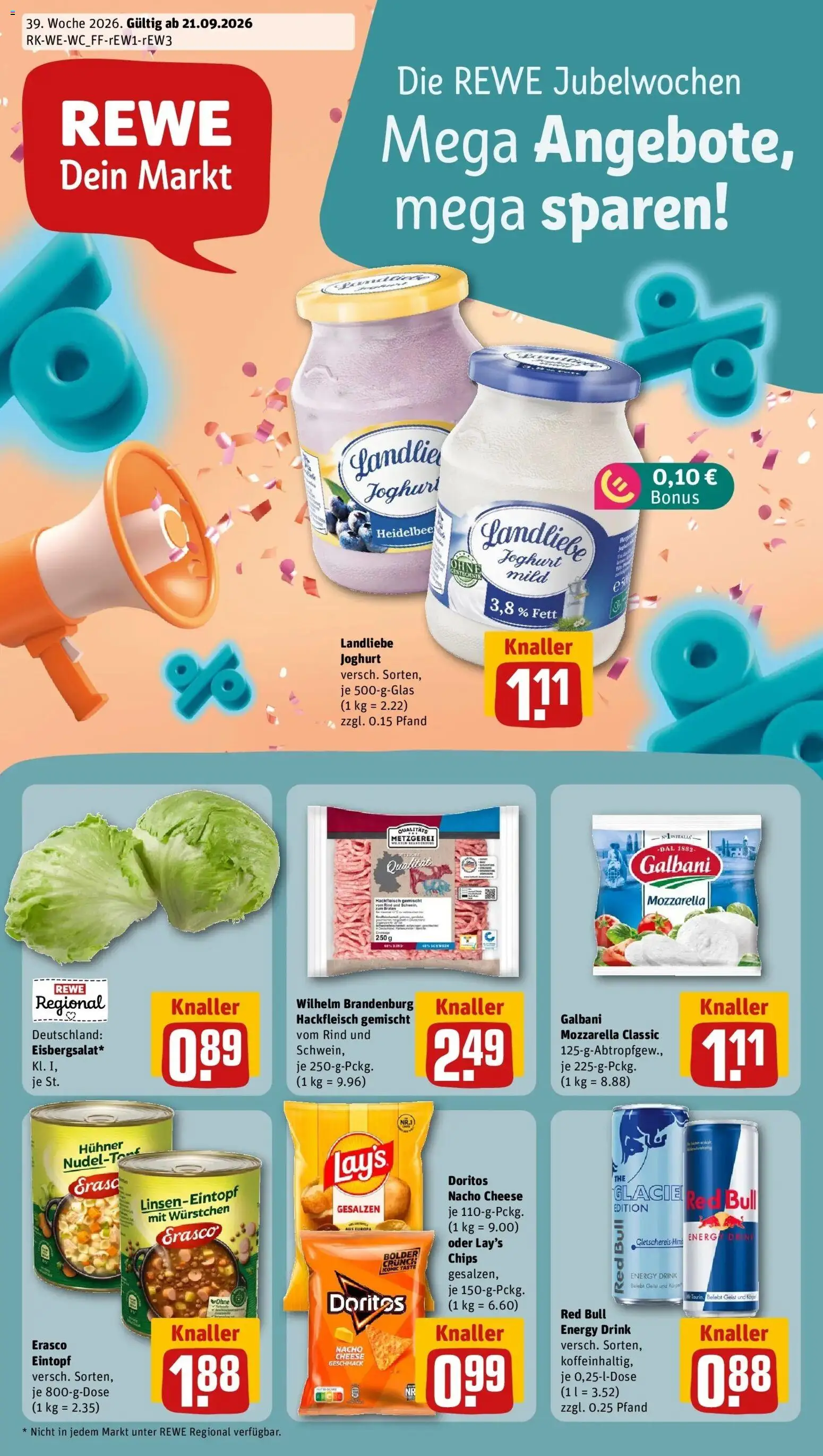 Vorschau von dem Prospekt des Geschäftes Rewe, gültig ab dem 21.09.2026