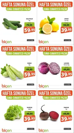 Biçen Market Biçen Market - Hafta Sonuna Özel - Sebze İndirimi 23.10.2026 - Broşürünün önizlemesi