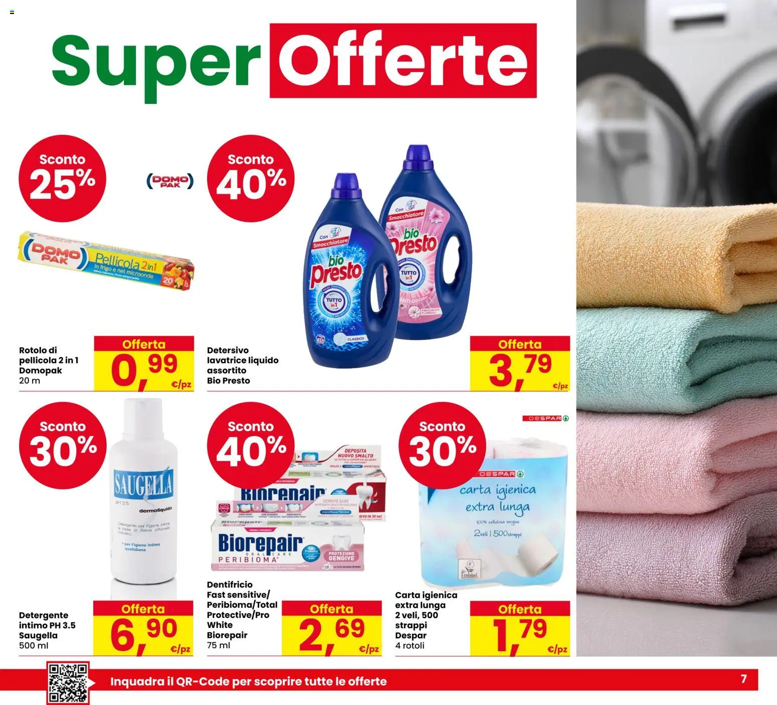 Anteprima dell'opuscolo Despar volantino Budrio dal negozio Despar valido da 29/10/2026 - Lavatrice, Microonde, Carta igienica, Intimo, Dentifricio, Detergente, Pellicola, Smacchiatore