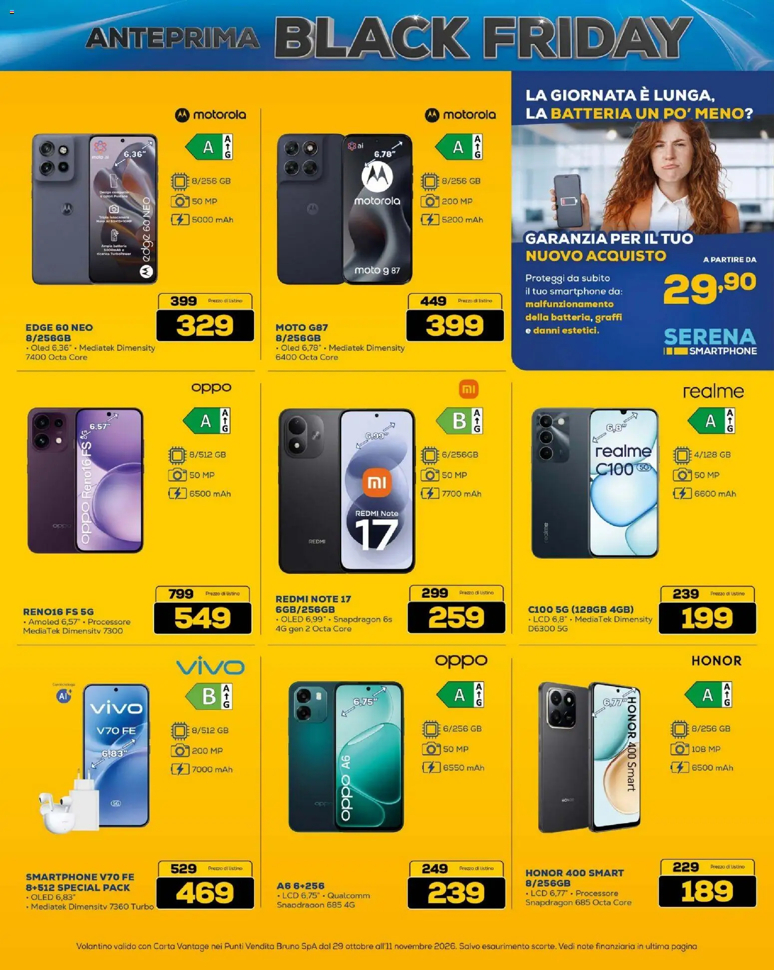 Anteprima dell'opuscolo BRUNO Black Friday ML dal negozio BRUNO valido da 29/10/2026 - Smartphone, Batteria, Fotocamera