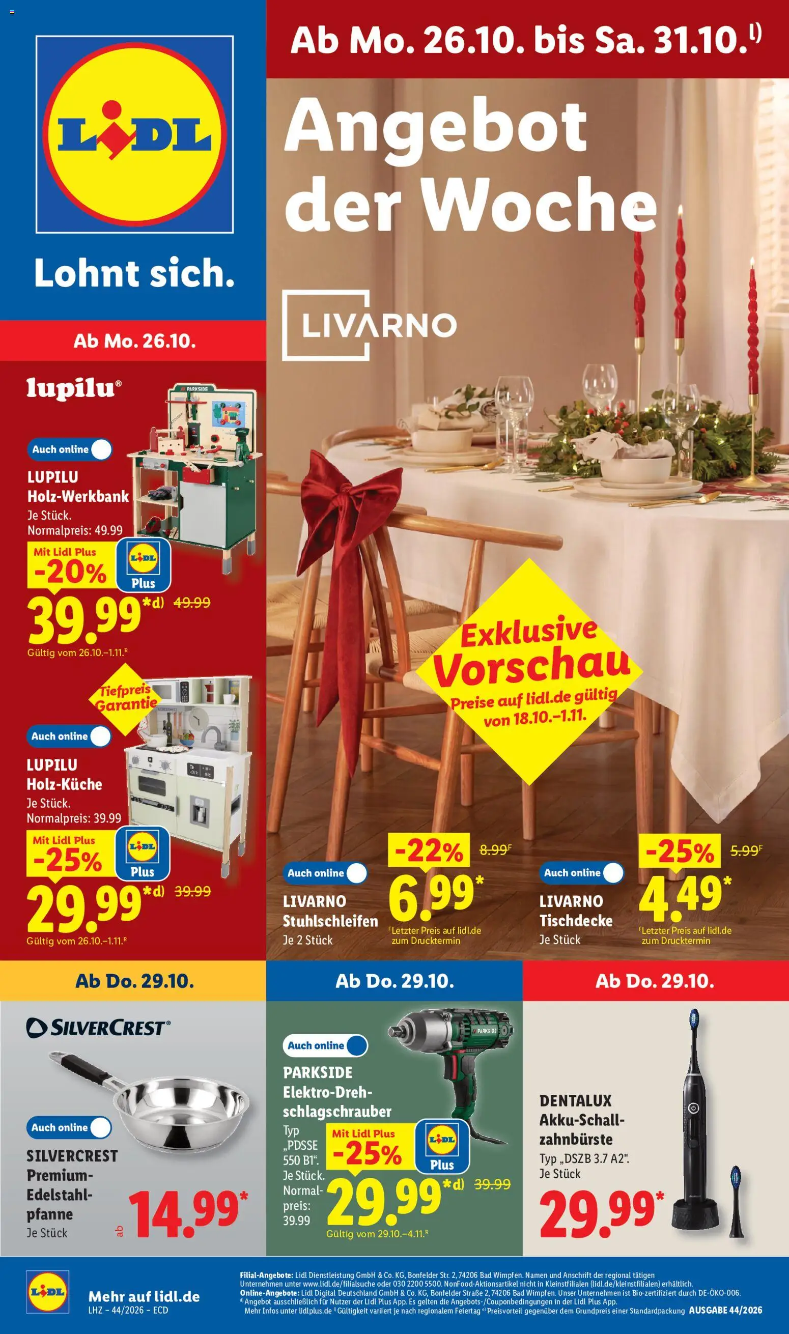 Náhled nabídky: Lidl Německo Lidl Německo leták platný od 26.10.2026 - Parkside