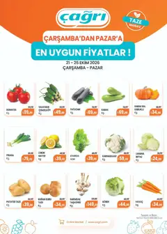Çağrı Market Çağrı Market - Manav Katalog 21.10.2026 - Broşürünün önizlemesi