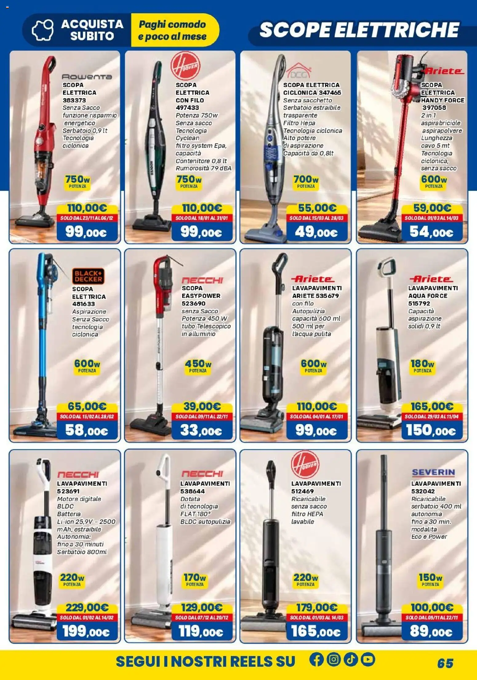 Anteprima dell'opuscolo Orizzonte volantino Elettro dal negozio Orizzonte valido da 01/11/2026 - Scopa, Batteria, Scopa elettrica, Cavo, Alluminio, Tubo, Contenitore, Filtro HEPA