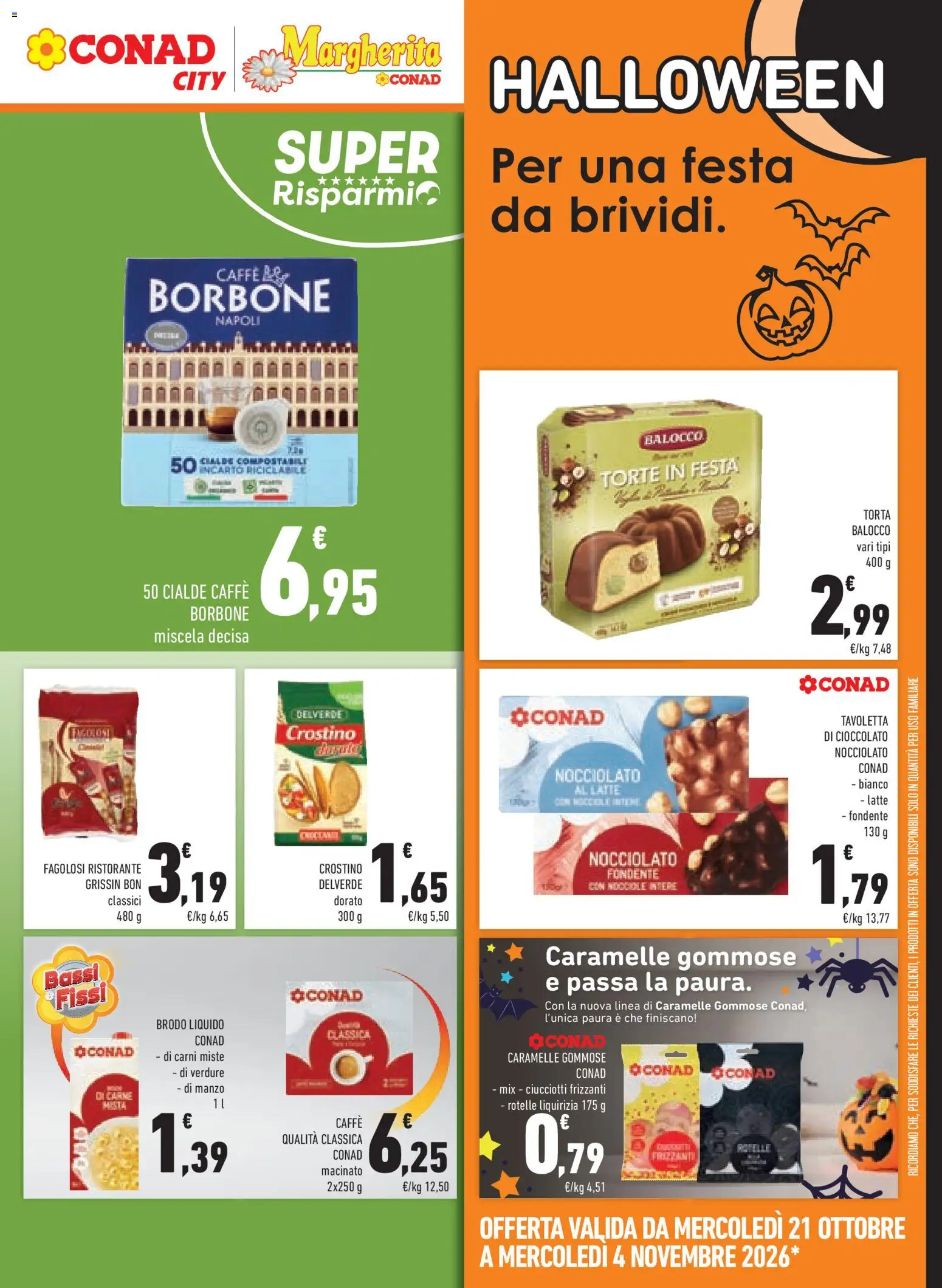Anteprima dell'opuscolo Conad volantino Margherita Lombardia dal negozio Conad valido da 21/10/2026 - Torta, Carne, Manzo, Caramelle, Crostini, Brodo, Macinato, Tavoletta