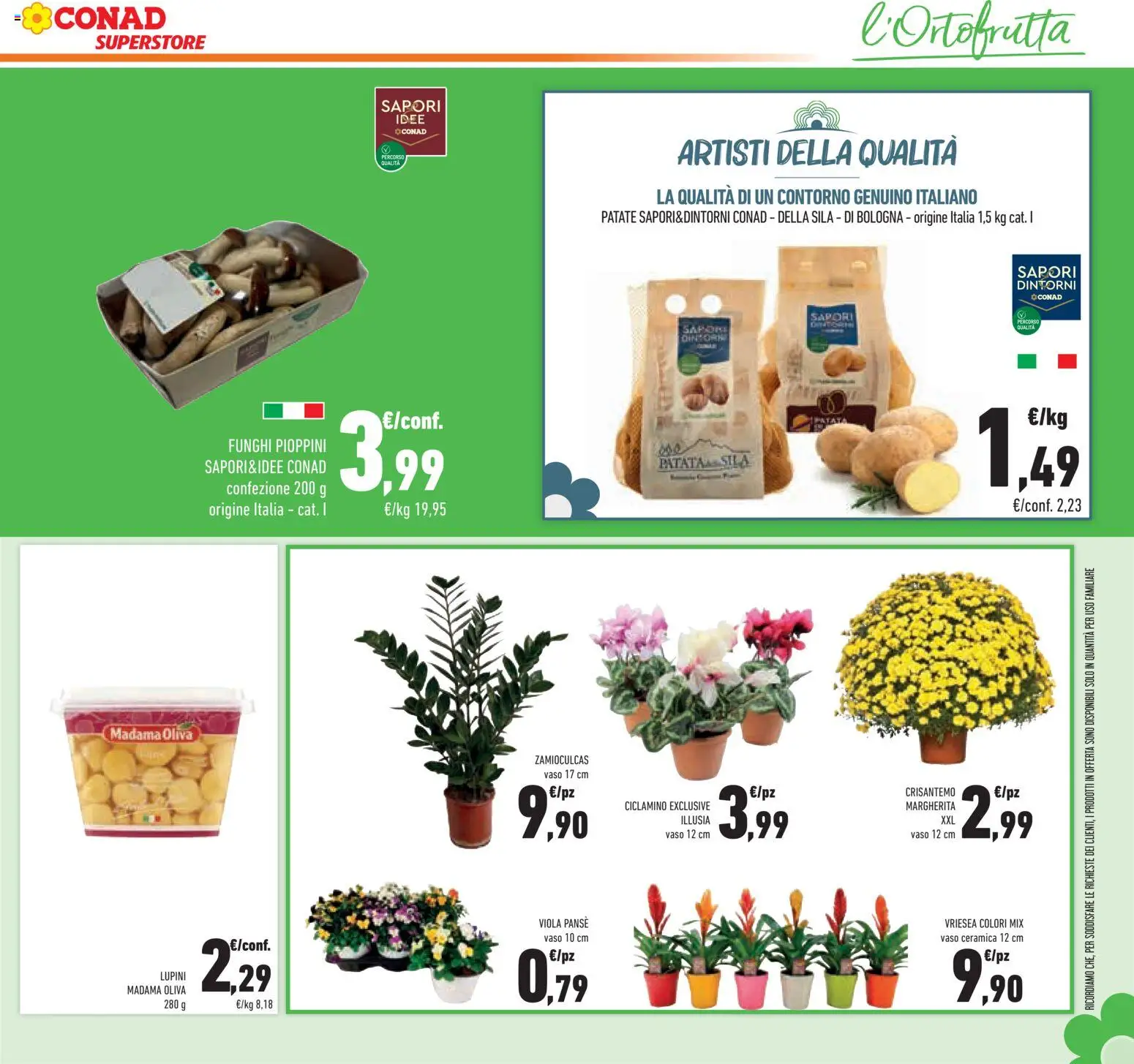 Anteprima dell'opuscolo Conad volantino Superstore Lombardia dal negozio Conad valido da 07/10/2026 - Funghi, Lupini, Patate, Vaso