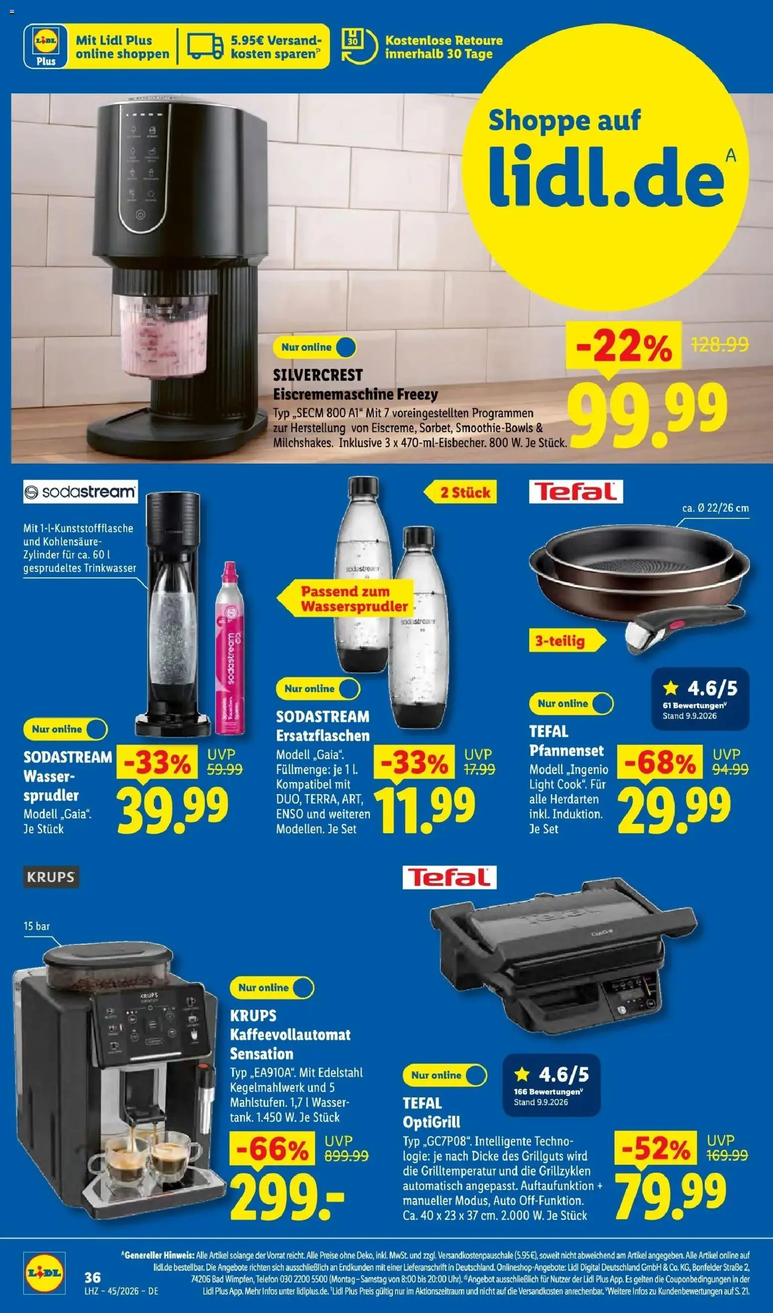 Vorschau von dem Prospekt des Geschäftes Lidl, gültig ab dem 02.11.2026 - Kaffeevollautomat, Telefon, Wasser, Sodastream, Grill, Bad, Krups